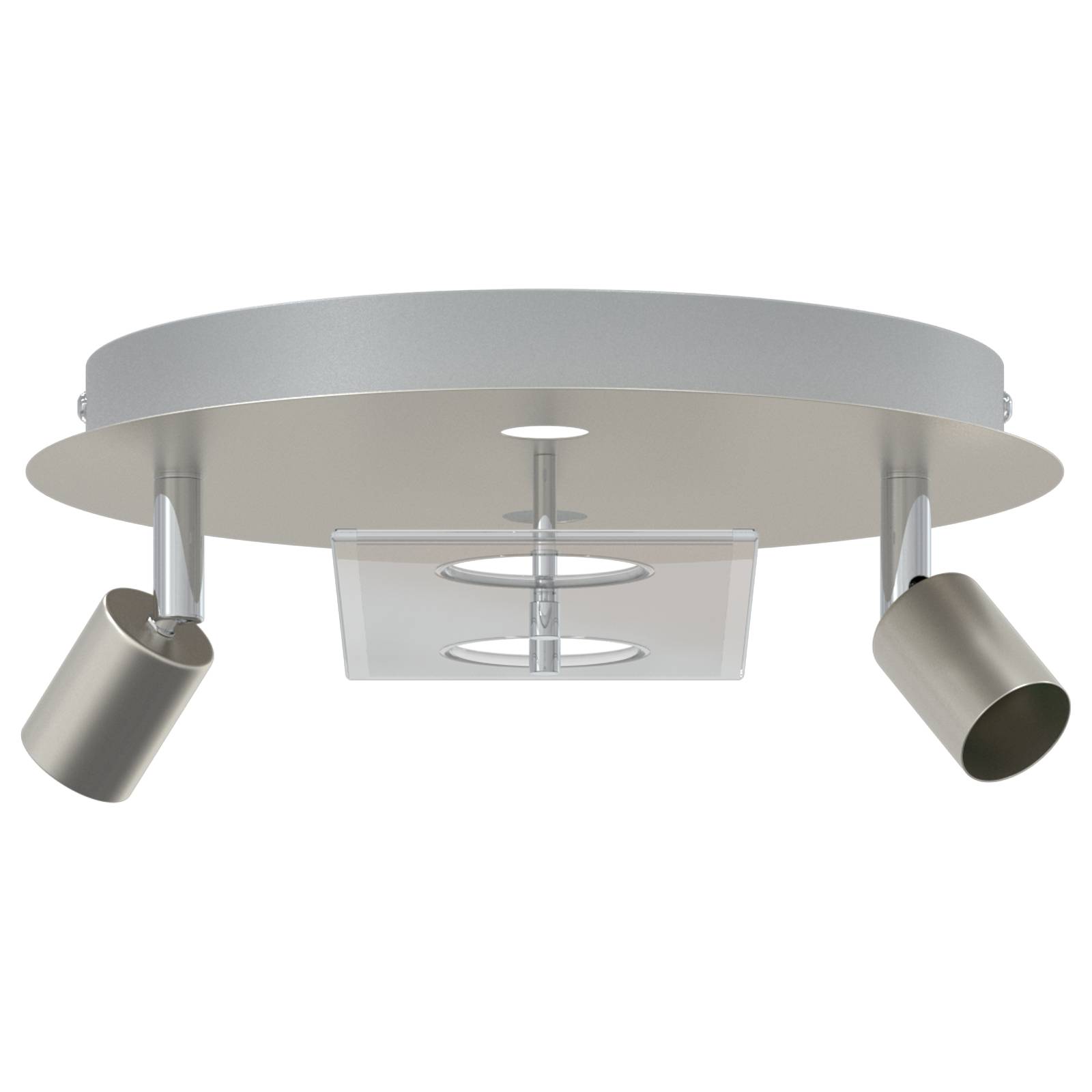 vidaXL Deckenstrahler mit 2 verstellbaren Köpfen Matte Nickel GU10