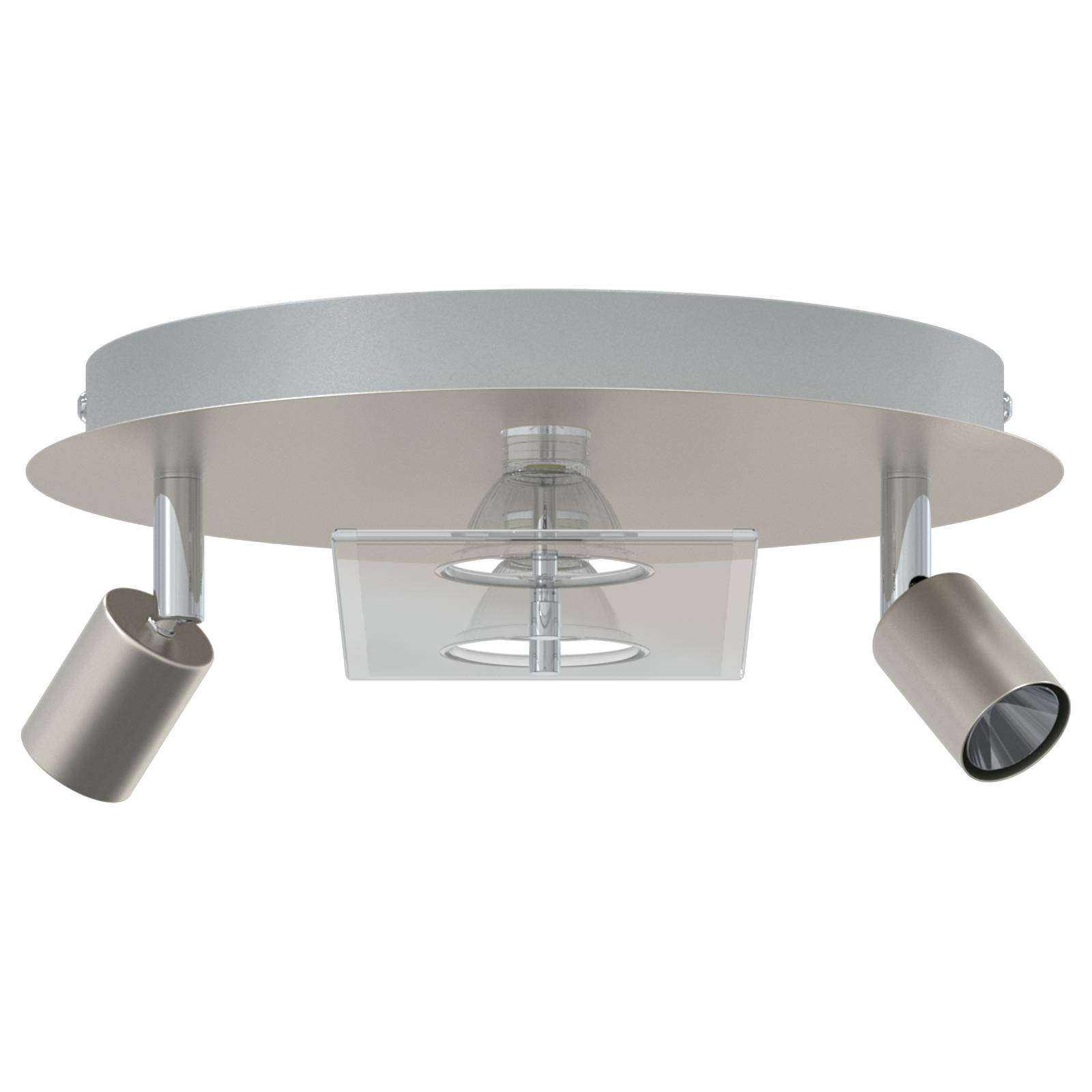 vidaXL Deckenstrahler mit 2 verstellbaren Köpfen Matte Nickel GU10