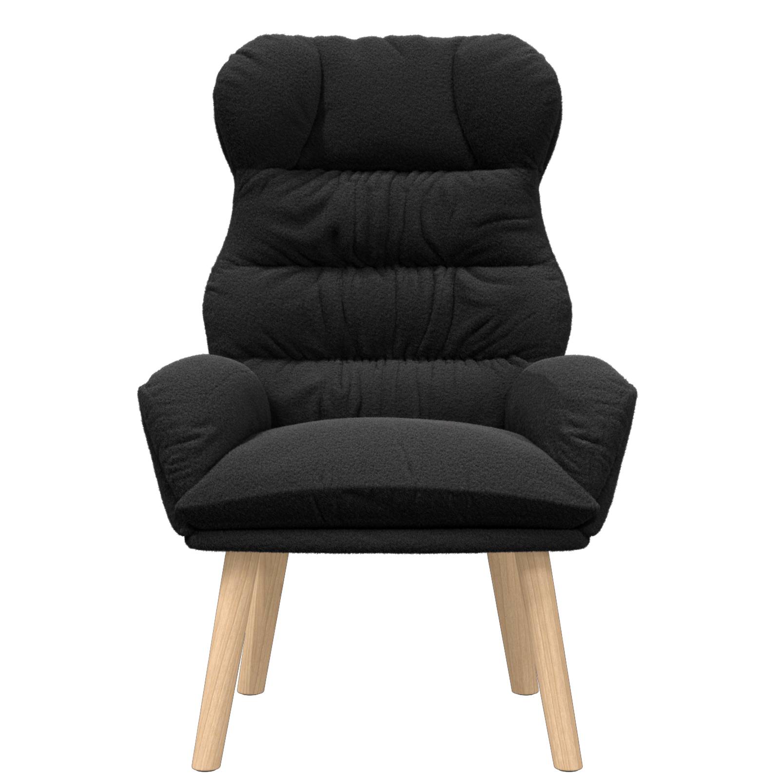vidaXL Relaxsessel Schwarz Wollähnlicher Stoff