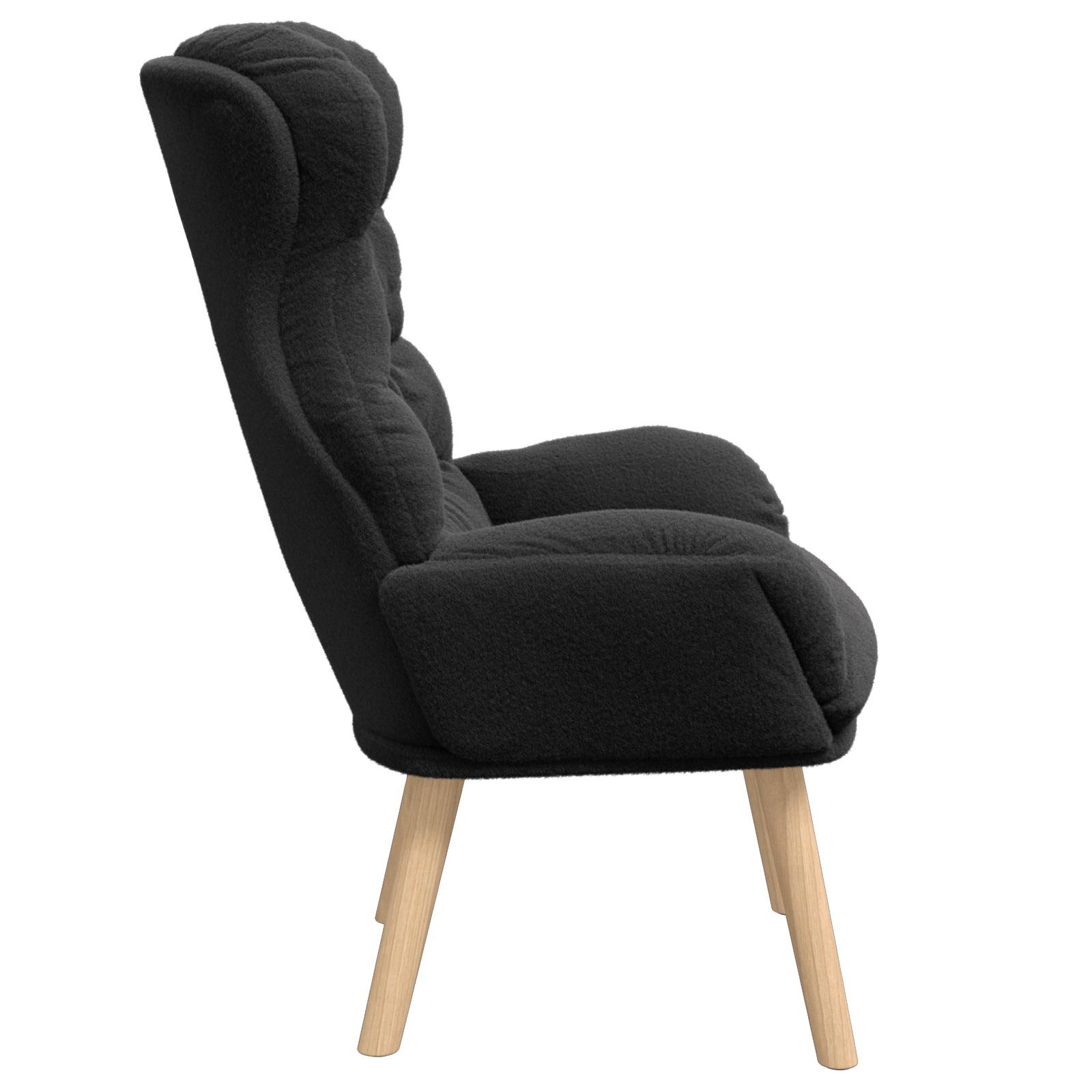 vidaXL Relaxsessel Schwarz Wollähnlicher Stoff