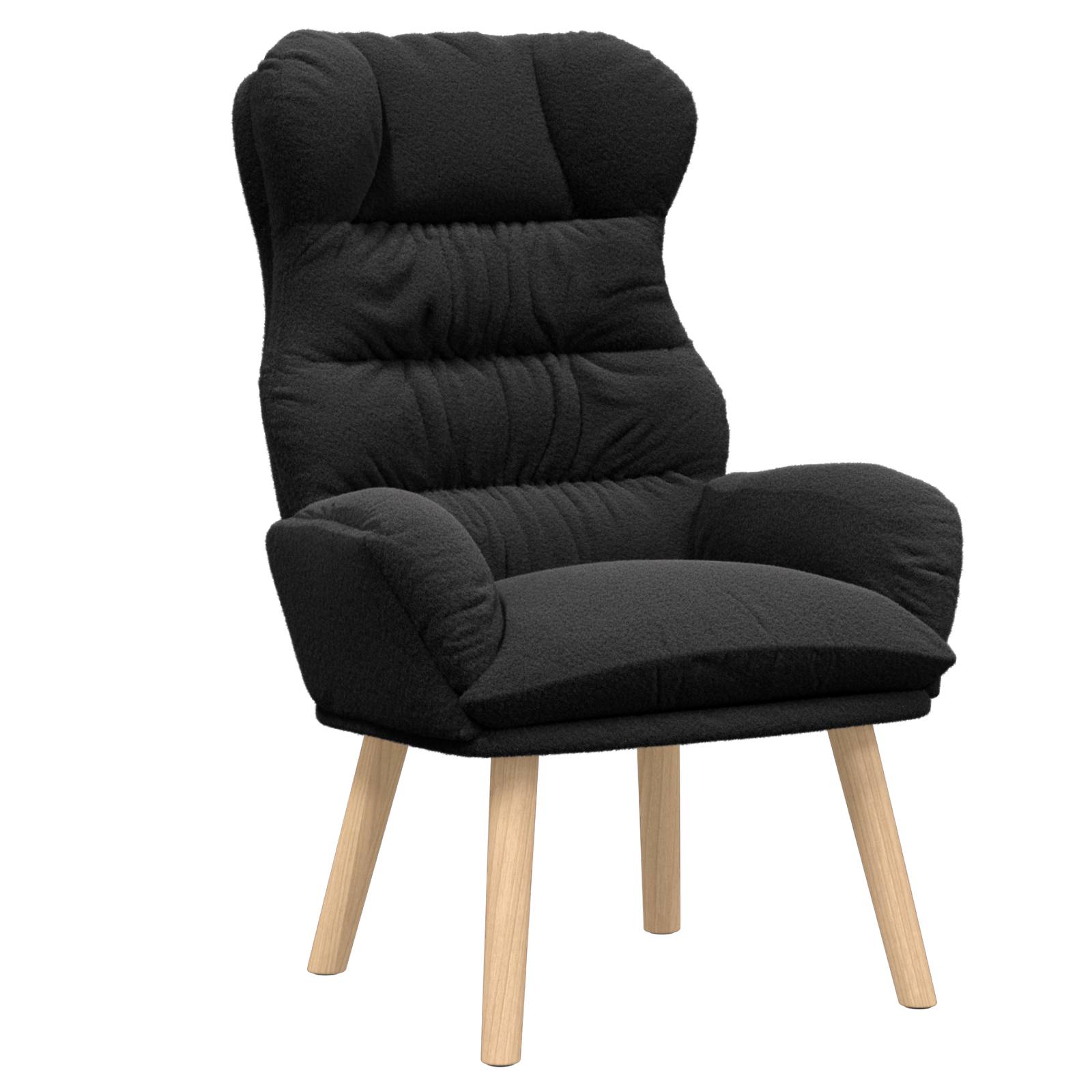 vidaXL Relaxsessel Schwarz Wollähnlicher Stoff