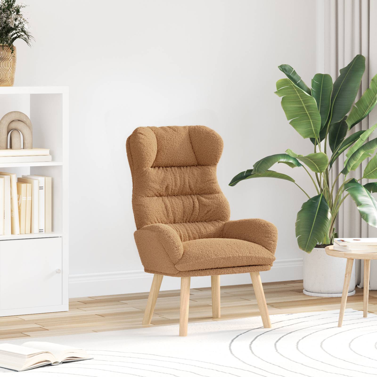 vidaXL Relaxsessel Beige Wollähnlicher Stoff