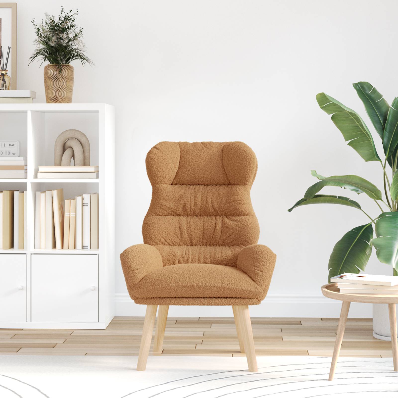 vidaXL Relaxsessel Beige Wollähnlicher Stoff