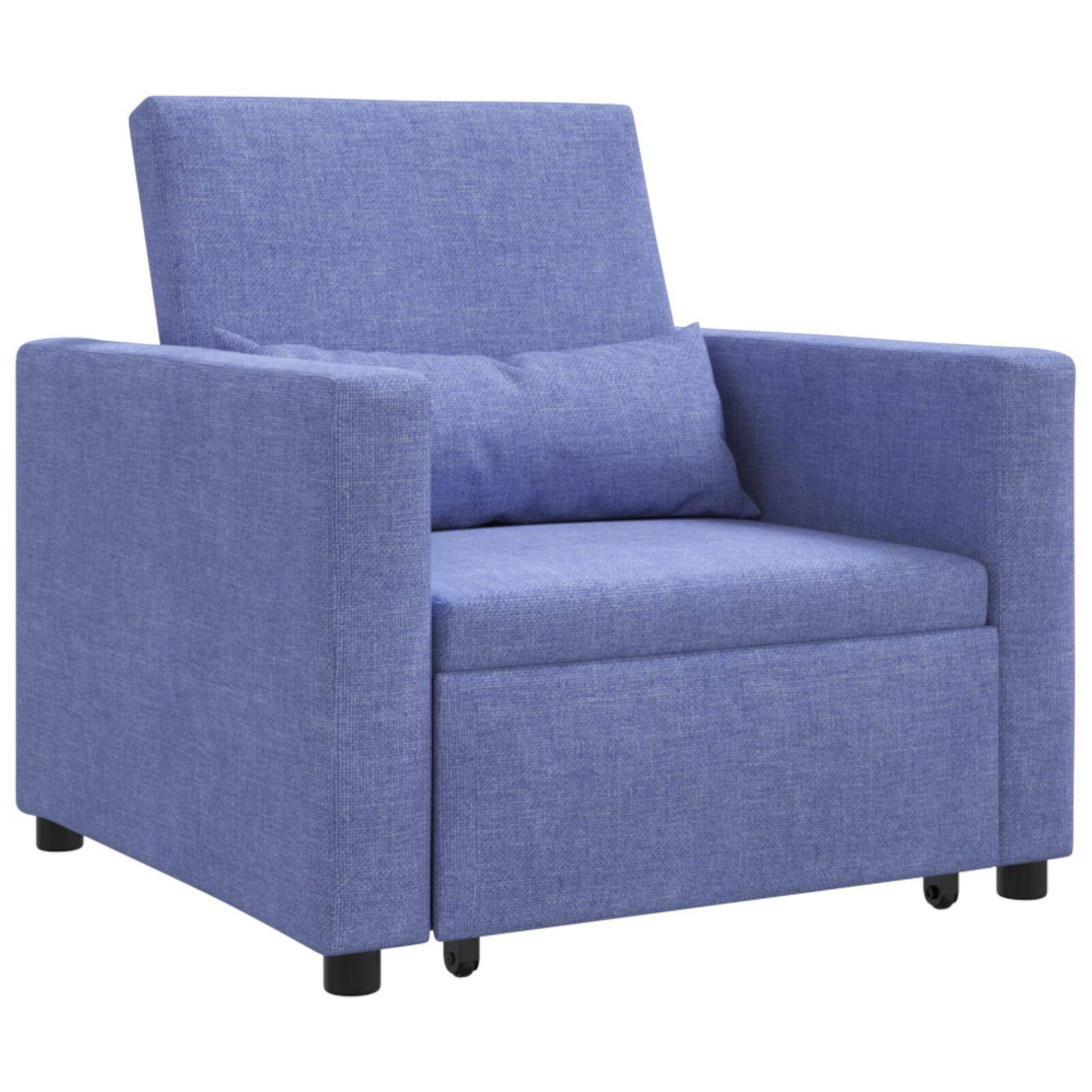 vidaXL 3-in-1 Einzelsofa-Bett umwandelbar Jeans Blau Stoff