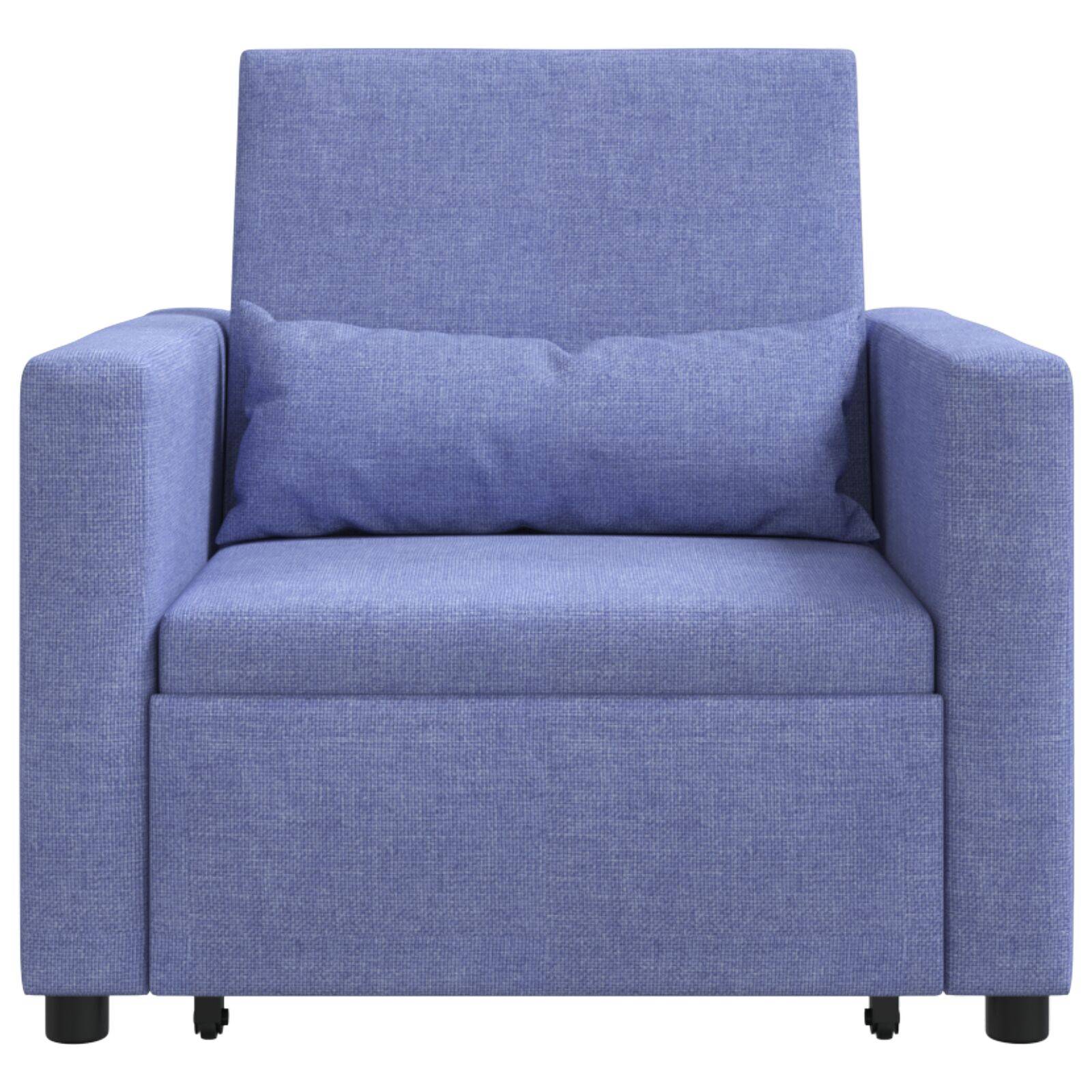 vidaXL 3-in-1 Einzelsofa-Bett umwandelbar Jeans Blau Stoff
