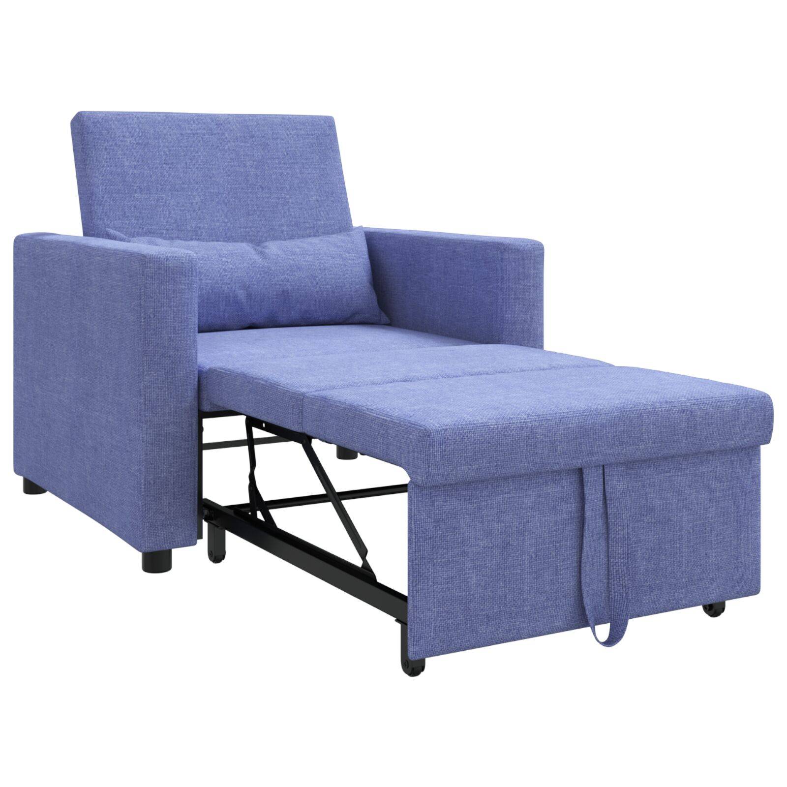 vidaXL 3-in-1 Einzelsofa-Bett umwandelbar Jeans Blau Stoff