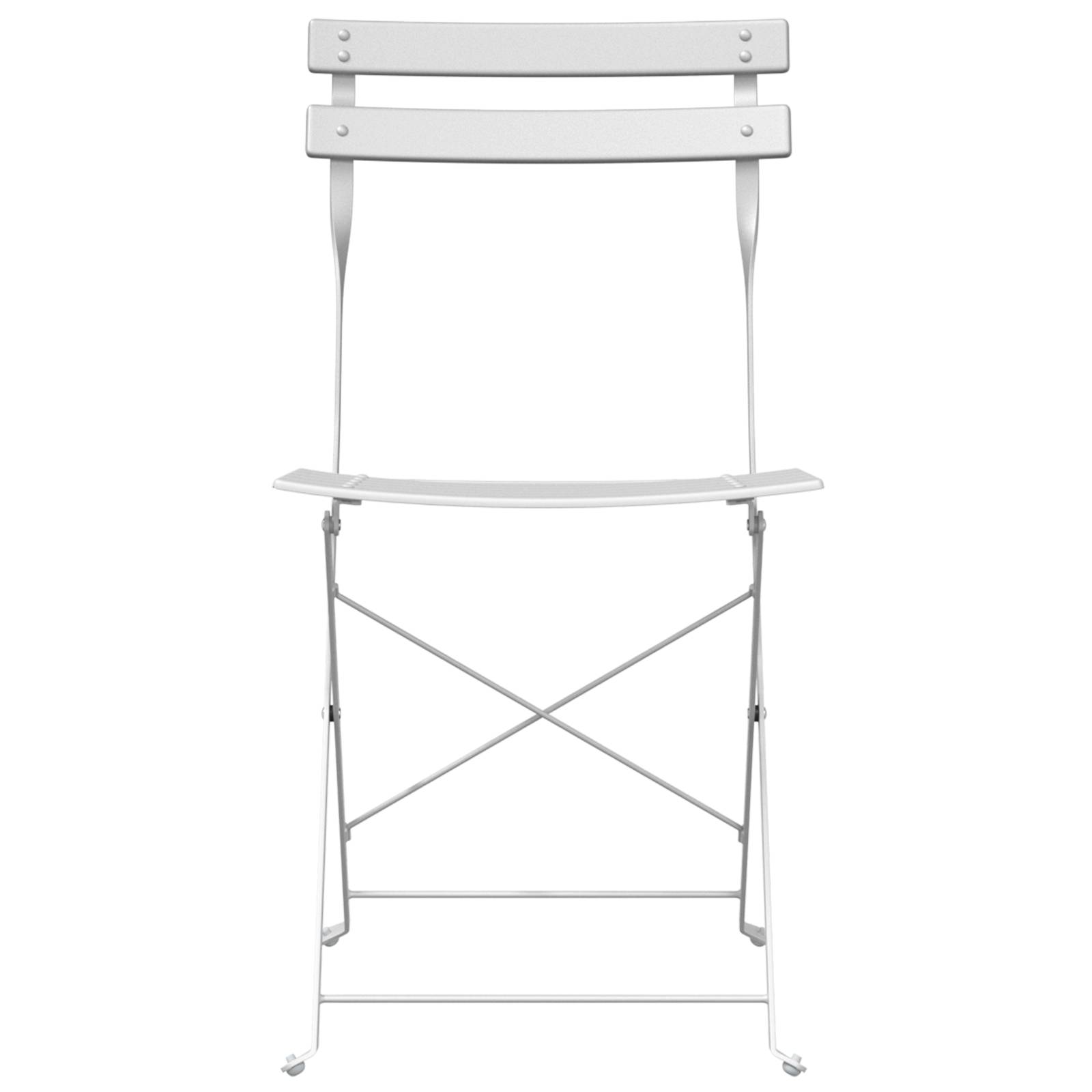 vidaXL Gartenstühle 2 Stk. Klappbar Weiß Stahl