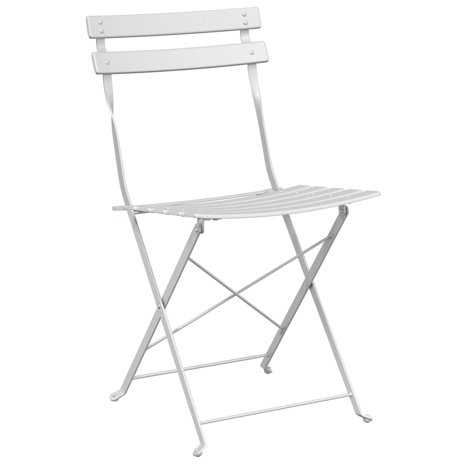 vidaXL Gartenstühle 2 Stk. Klappbar Weiß Stahl