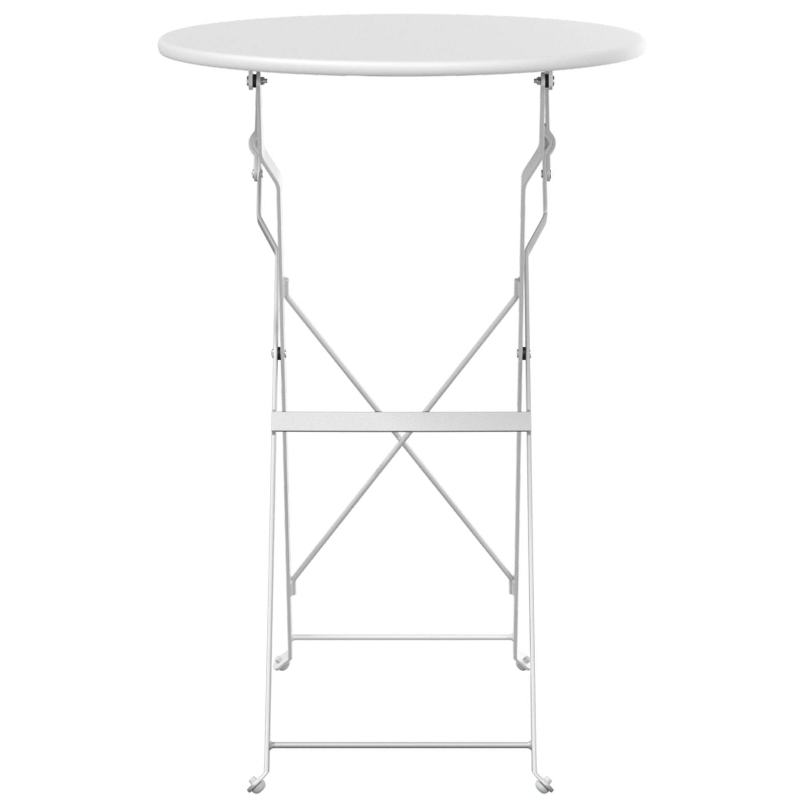 vidaXL Bistrotisch Klappbar Weiß Ø50x71 cm Stahl Pulverbeschichtet