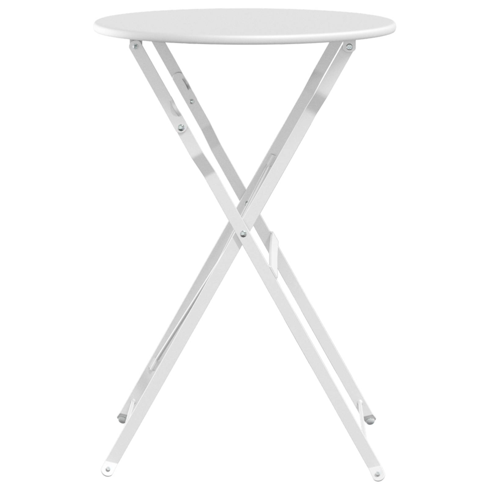 vidaXL Bistrotisch Klappbar Weiß Ø50x71 cm Stahl Pulverbeschichtet