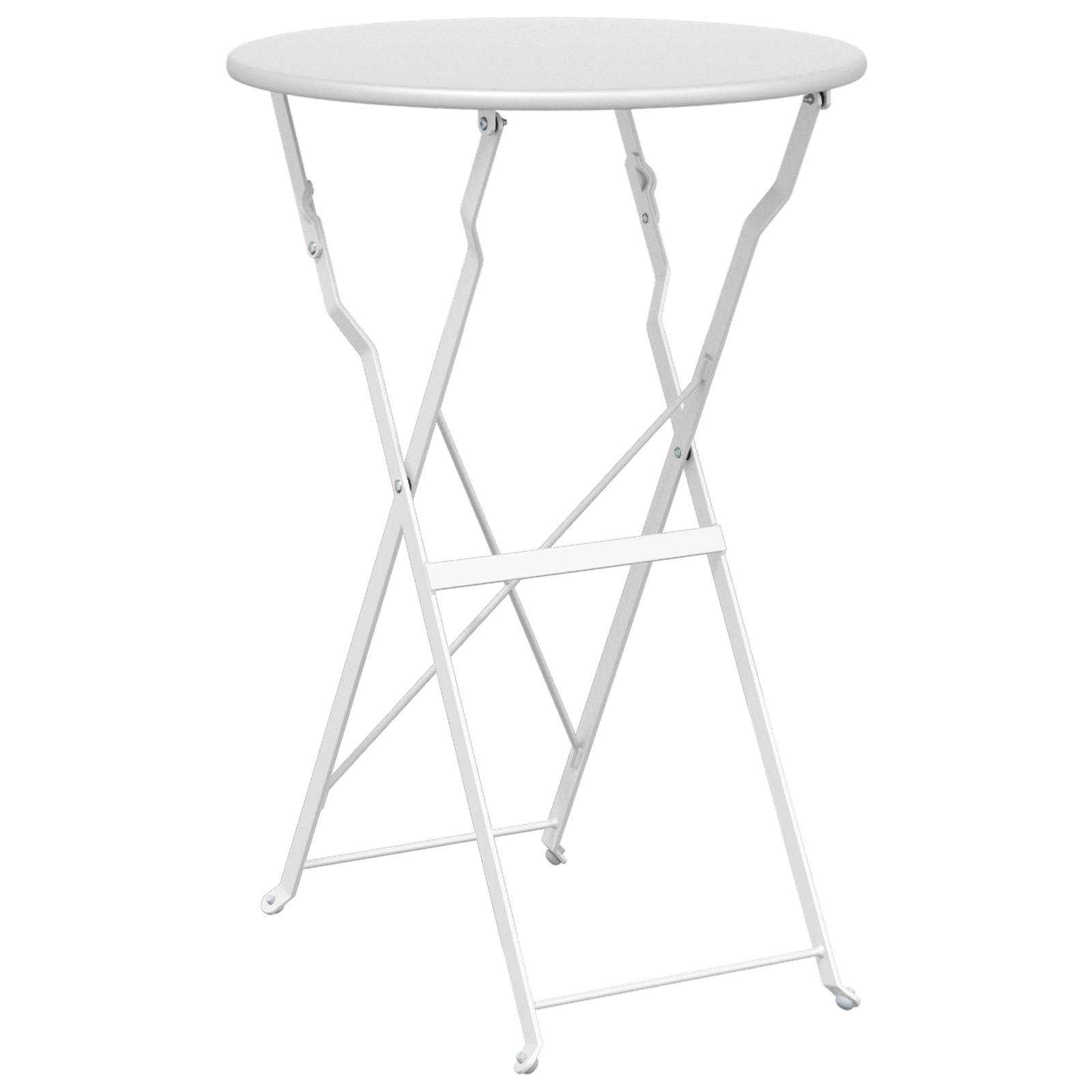 vidaXL Bistrotisch Klappbar Weiß Ø50x71 cm Stahl Pulverbeschichtet