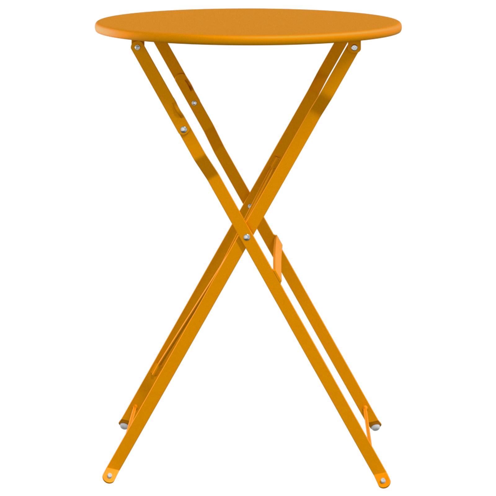 vidaXL Bistrotisch Klappbar Senfgelb Ø50x71 cm Stahl Pulverbeschichtet