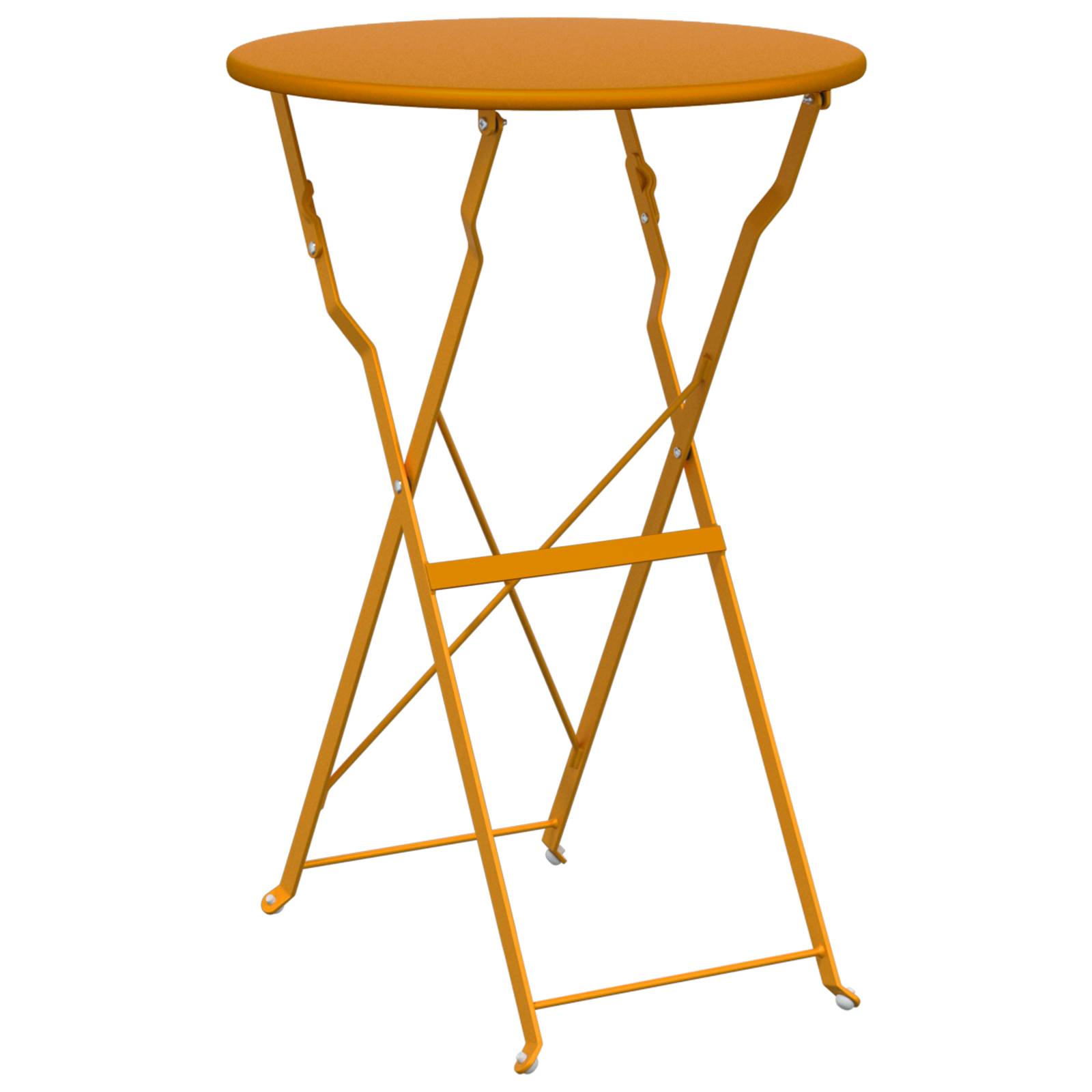 vidaXL Bistrotisch Klappbar Senfgelb Ø50x71 cm Stahl Pulverbeschichtet