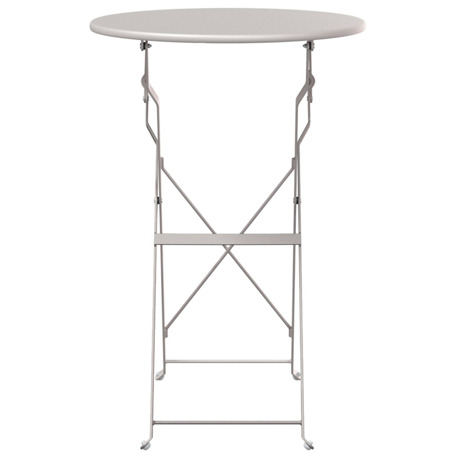 vidaXL Bistrotisch Klappbar Beige Ø50x71 cm Stahl Pulverbeschichtet