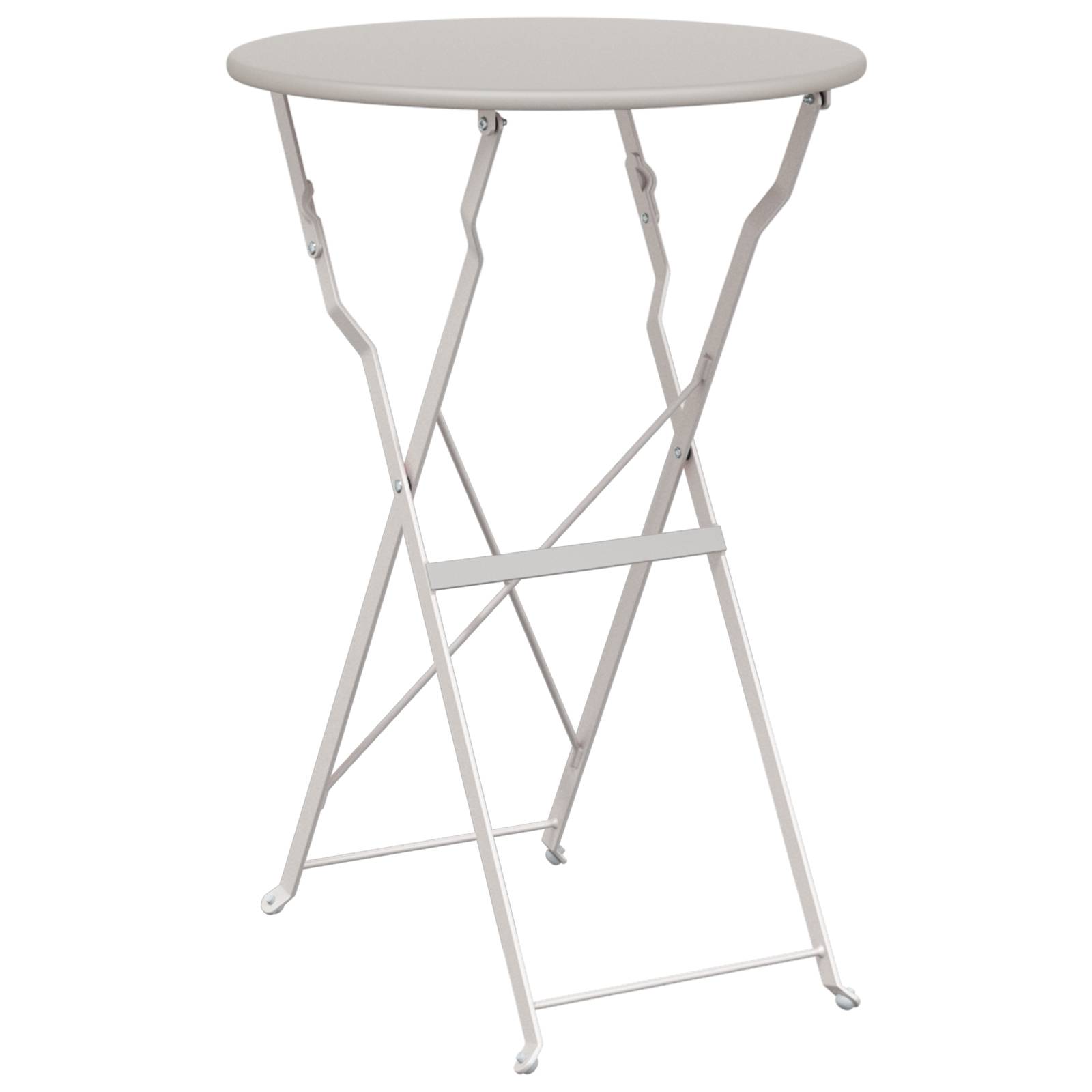 vidaXL Bistrotisch Klappbar Beige Ø50x71 cm Stahl Pulverbeschichtet