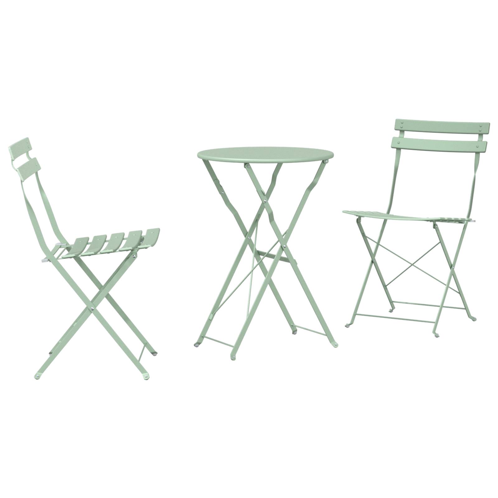 vidaXL 3-tlg. Bistro-Set Klappbar Minzgrün Stahl