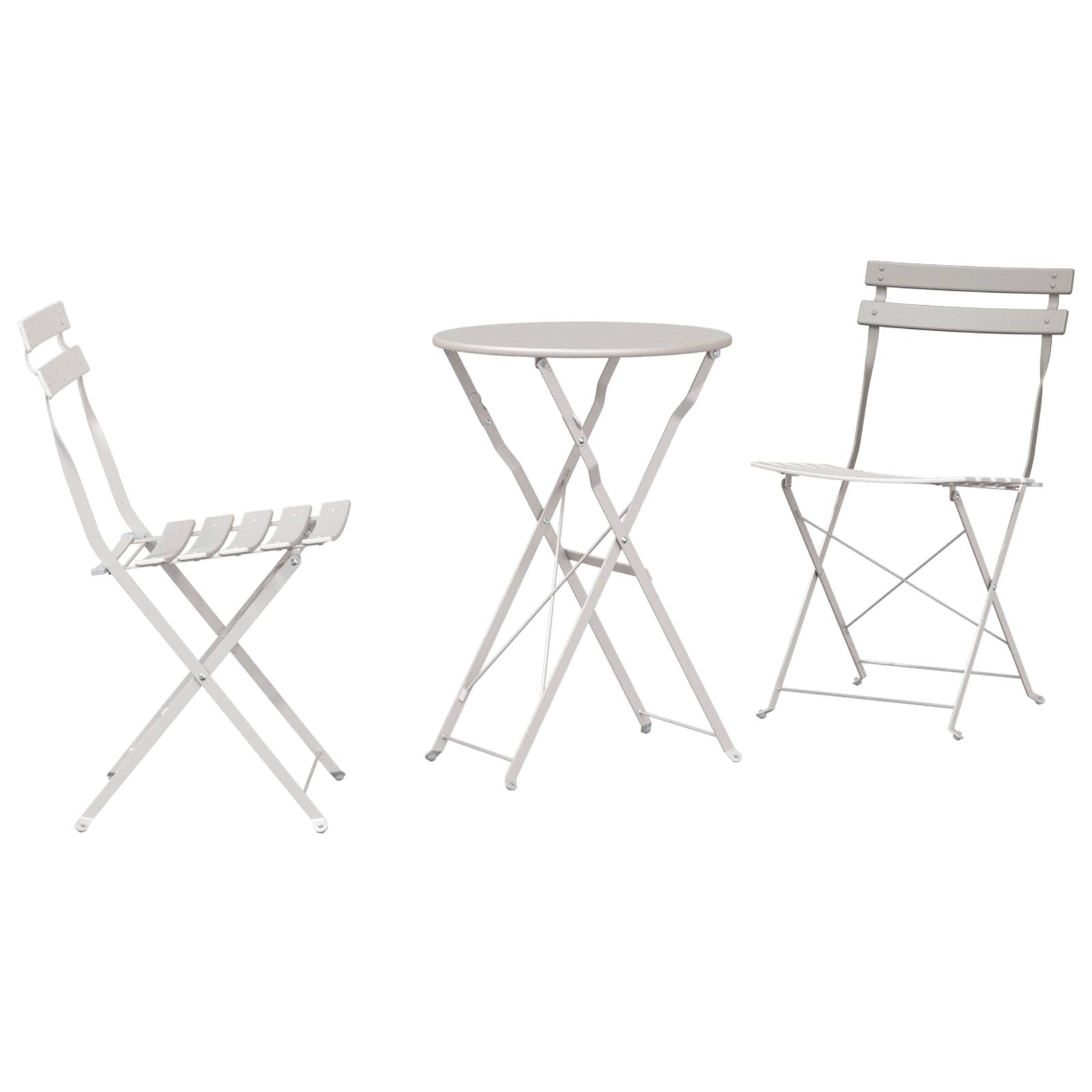 vidaXL 3-tlg. Bistro-Set Klappbar Beige Stahl
