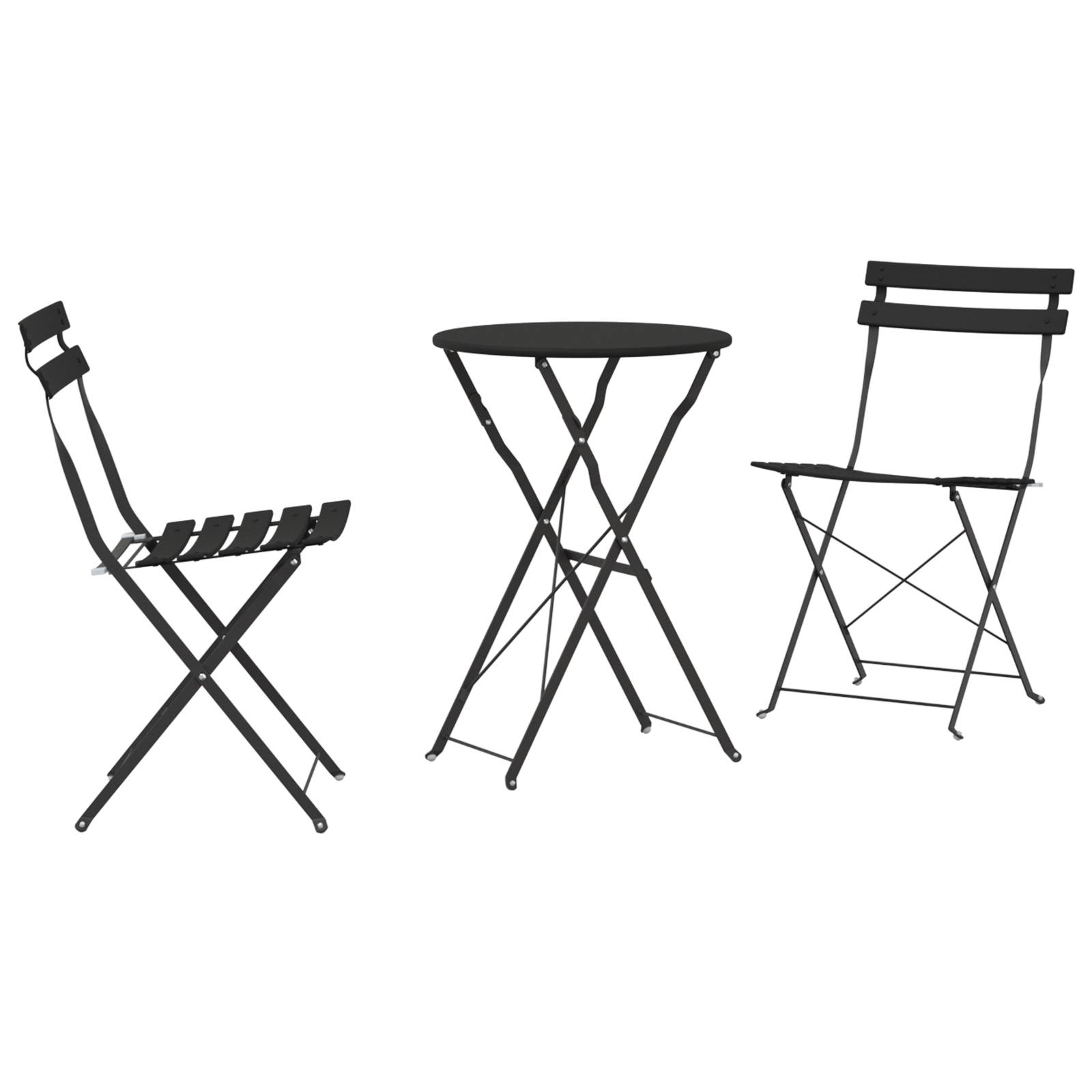 vidaXL 3-tlg. Bistro-Set Klappbar Anthrazit Stahl