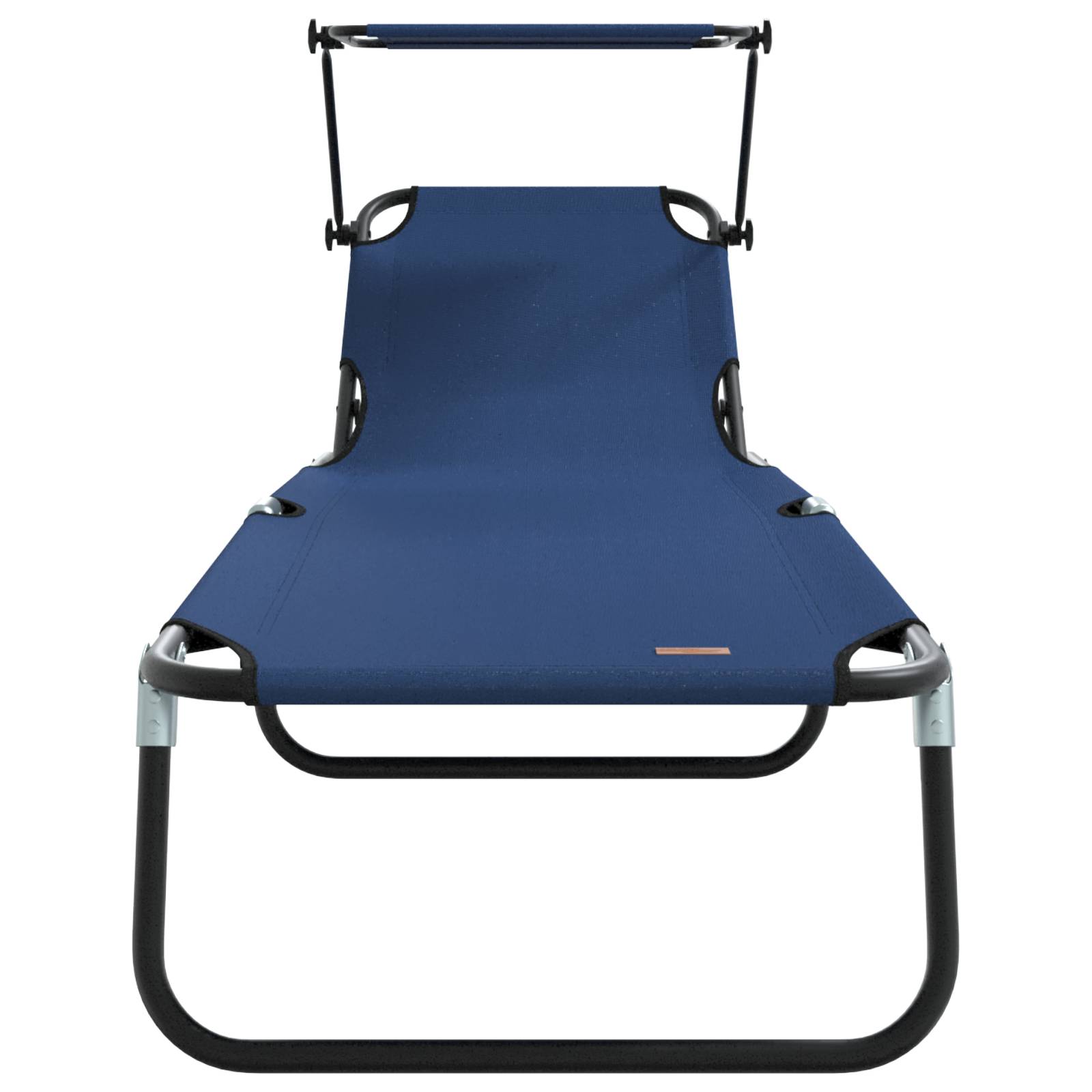 vidaXL Klappbare Sonnenliege mit Sonnendach Blau 600D Oxford Stoff