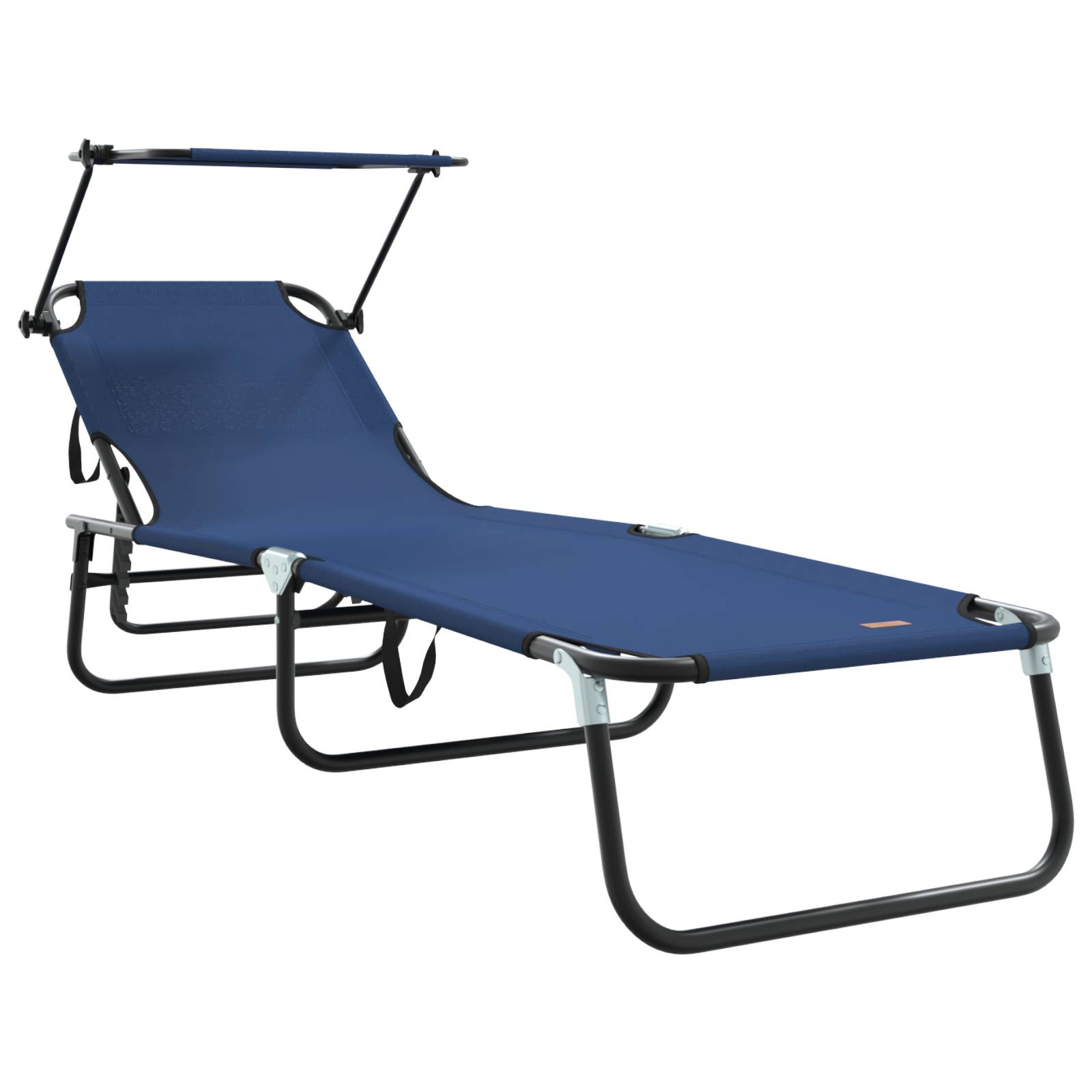 vidaXL Klappbare Sonnenliege mit Sonnendach Blau 600D Oxford Stoff