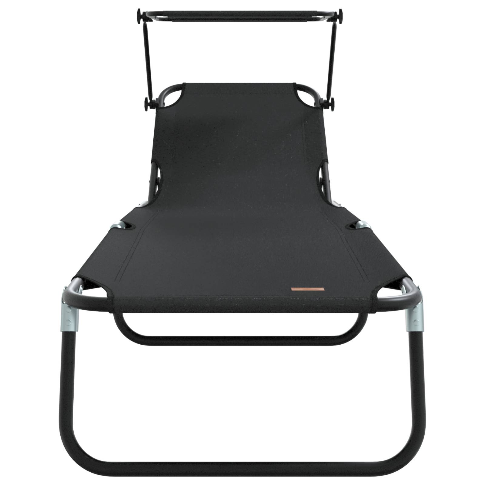 vidaXL Faltbare Sonnenliege mit Sonnendach Schwarz 600D Oxford-Gewebe