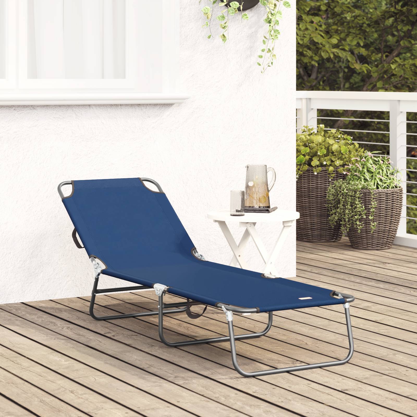 vidaXL Klappliege Tragbar Blau 600D Oxford-Gewebe