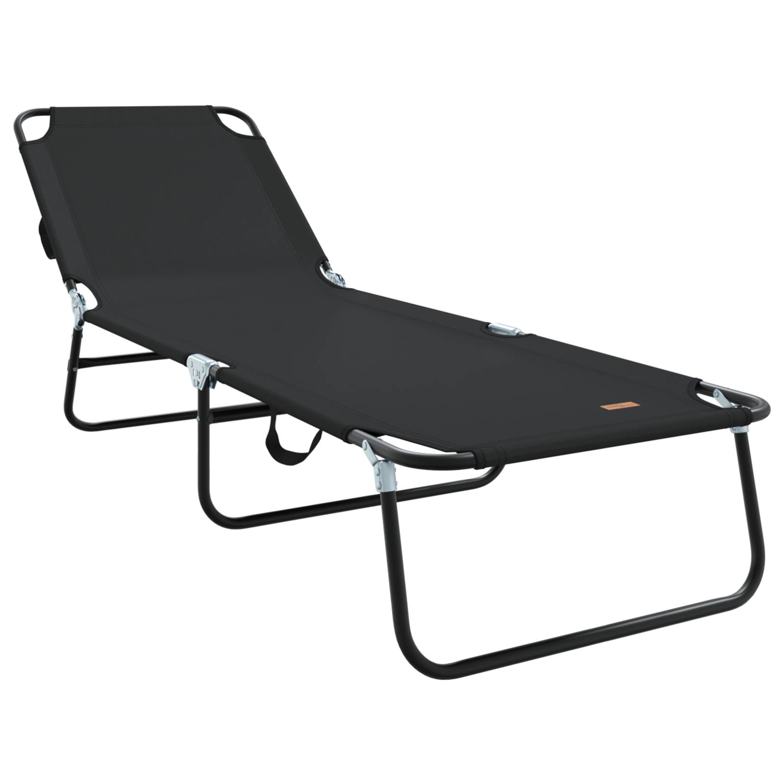 vidaXL Klappliege Tragbar Schwarz 600D Oxford-Gewebe