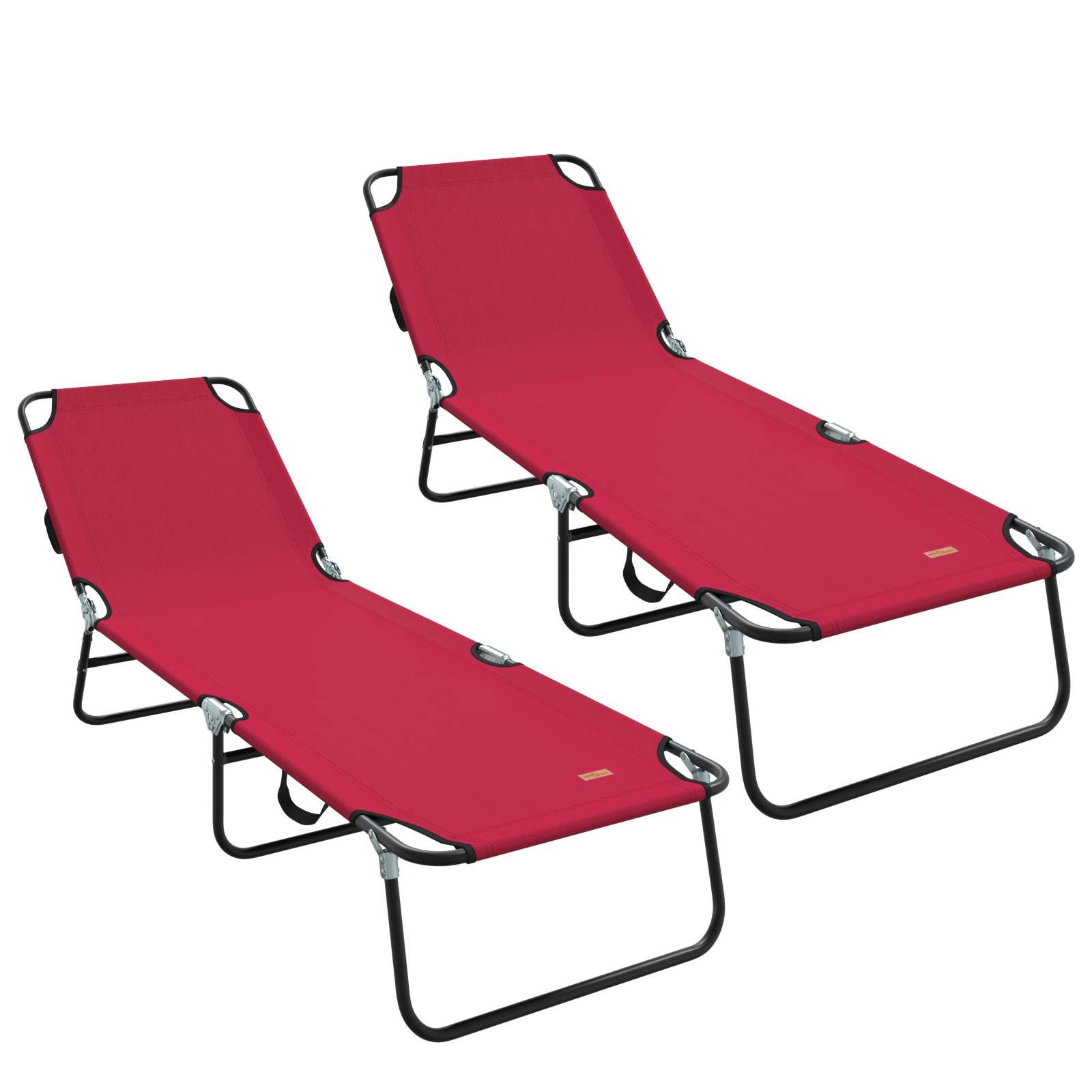 vidaXL Klappliegen 2 Stk. Tragbar Rot 600D Oxford-Gewebe