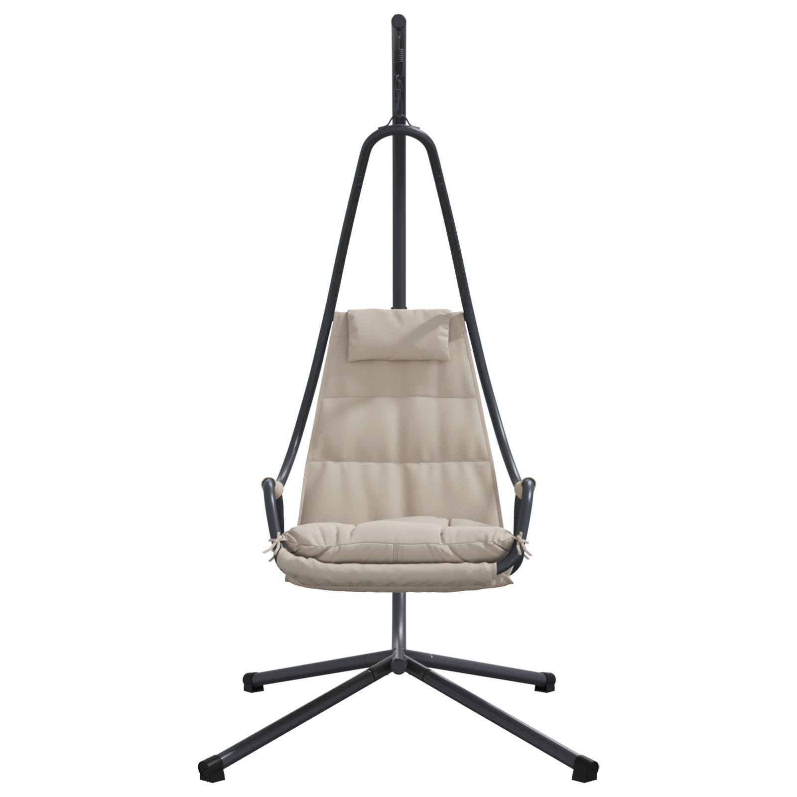 vidaXL Hängesessel mit Ständer und Kissen Taupe Stahl