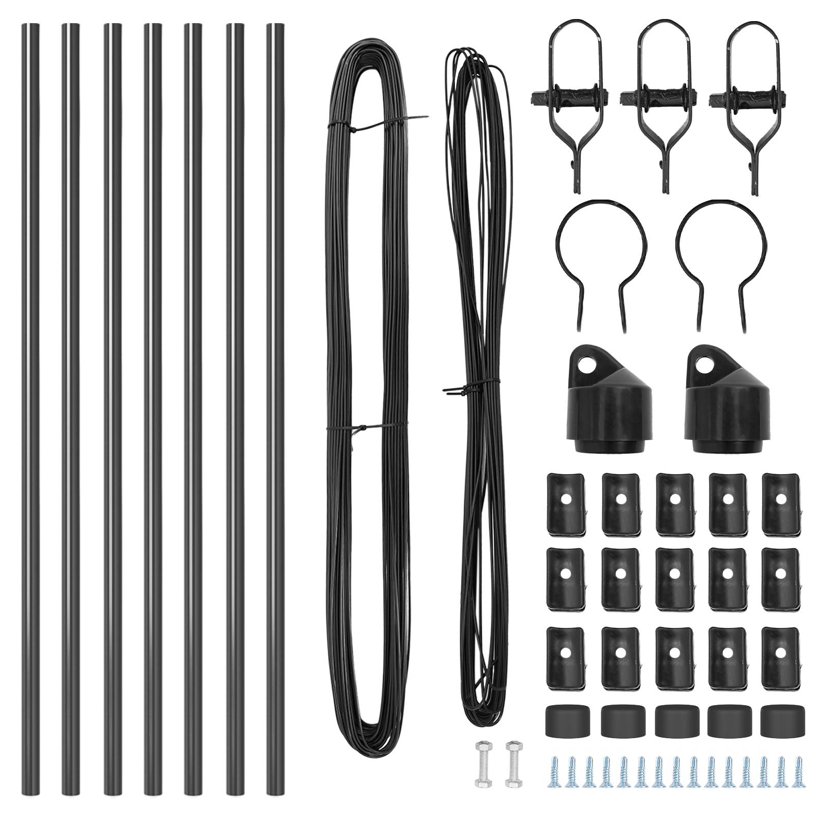vidaXL Zaunpfosten 7 Stk. Grau Ø32 mm 100 cm Verzinkter Stahl