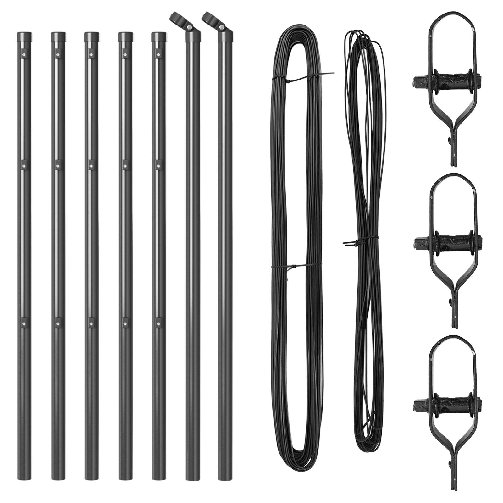 vidaXL Zaunpfosten 7 Stk. Grau Ø32 mm 100 cm Verzinkter Stahl