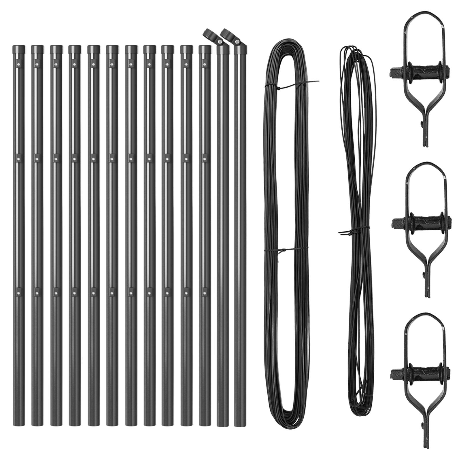 vidaXL Zaunpfosten 13 Stk. Grau Ø32 mm 120 cm Verzinkter Stahl