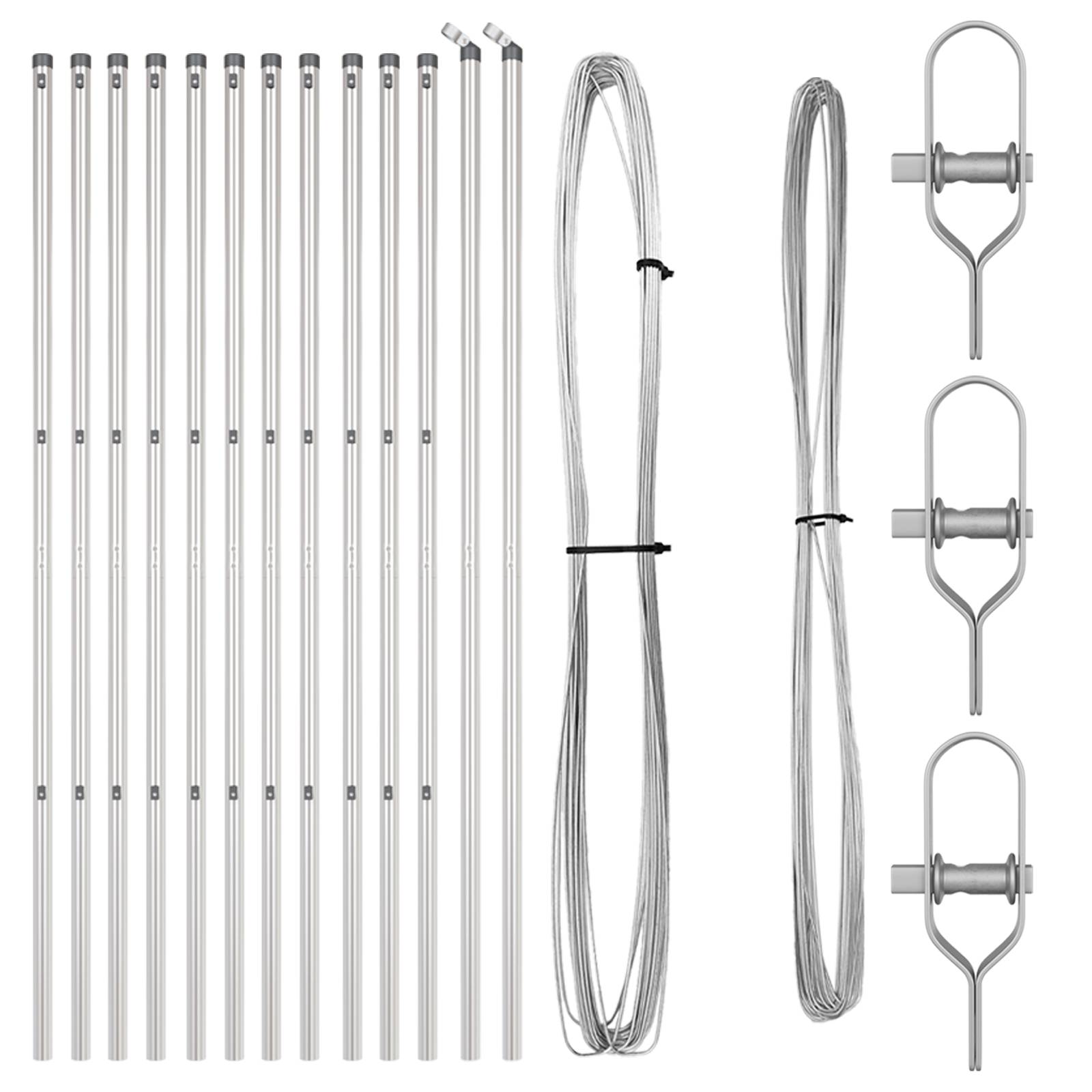 vidaXL Zaunpfosten 13 Stk. Ø32 mm 190 cm Verzinkter Stahl