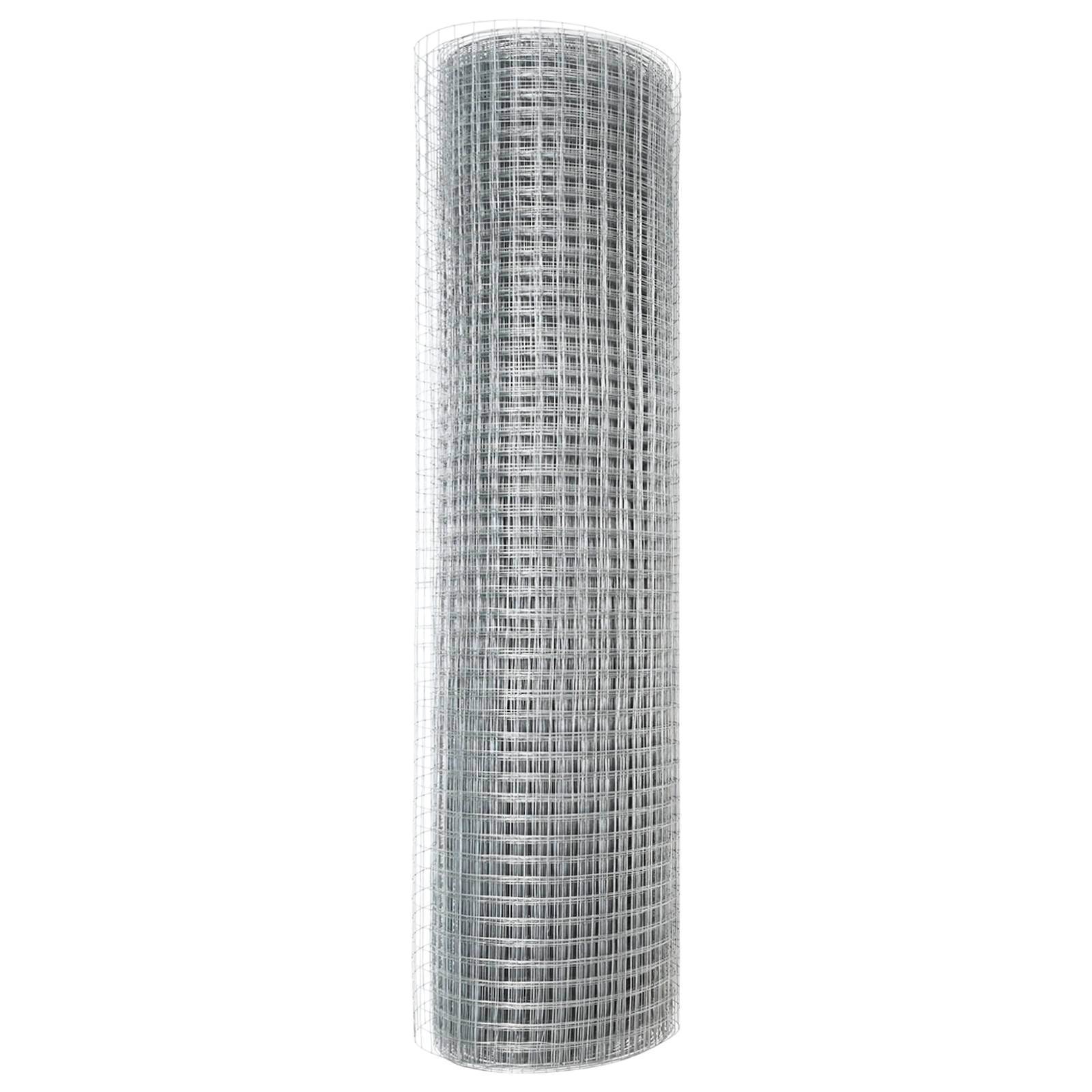 vidaXL Geschweißter Drahtzaun 0.8x10 m Galvanisierter Stahl