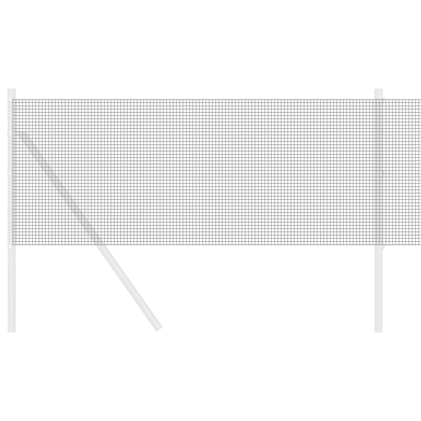 vidaXL Geschweißter Drahtzaun Grau 0,8x10 m Stahl