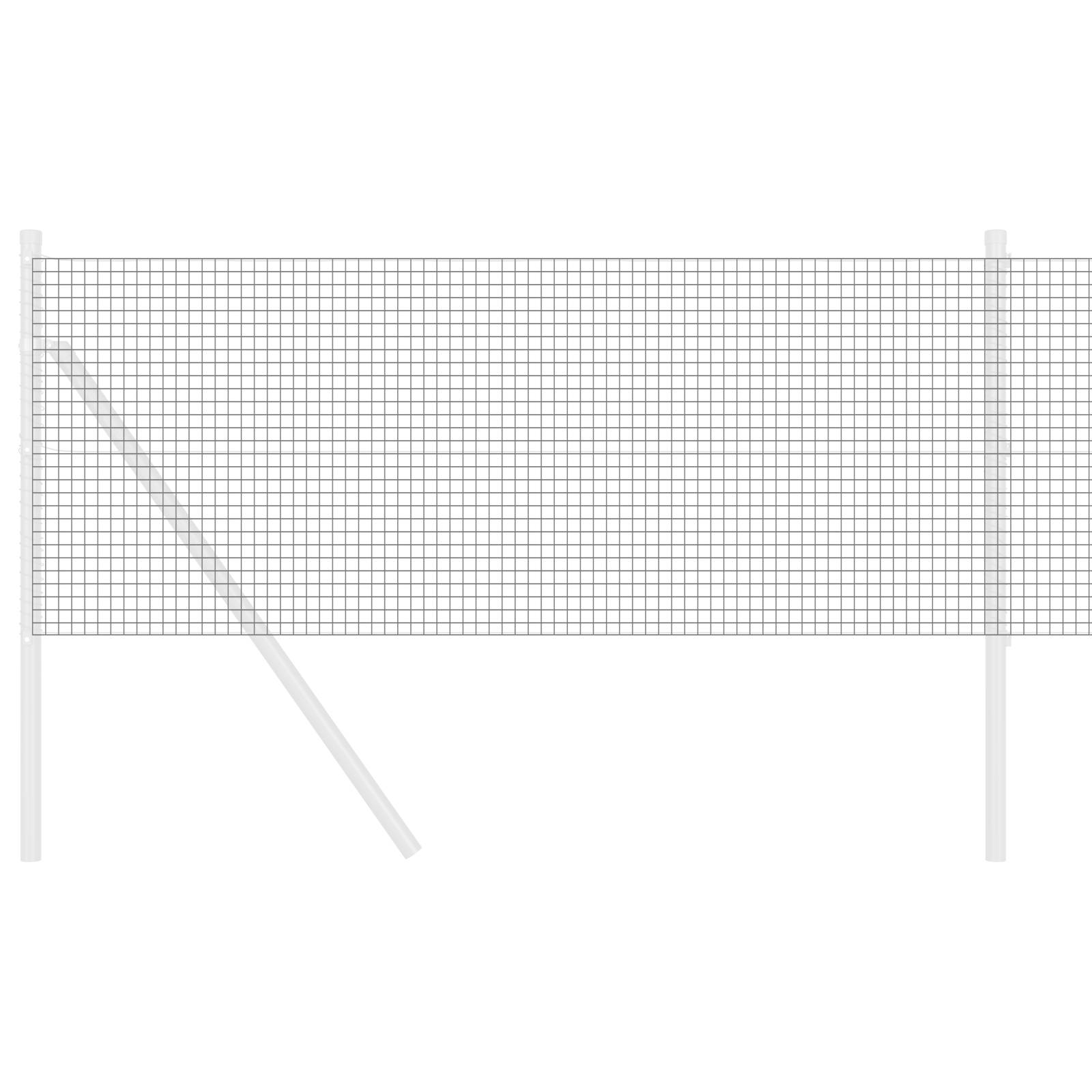 vidaXL Schweißdrahtzaun Grau 0.6x50 m Stahl