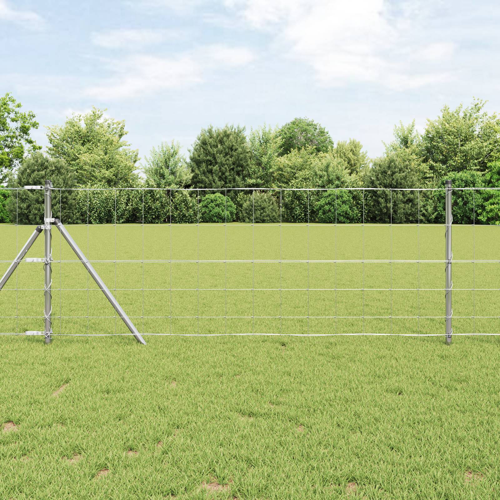 vidaXL Feldzaun 0.8x10 m Verzinkt