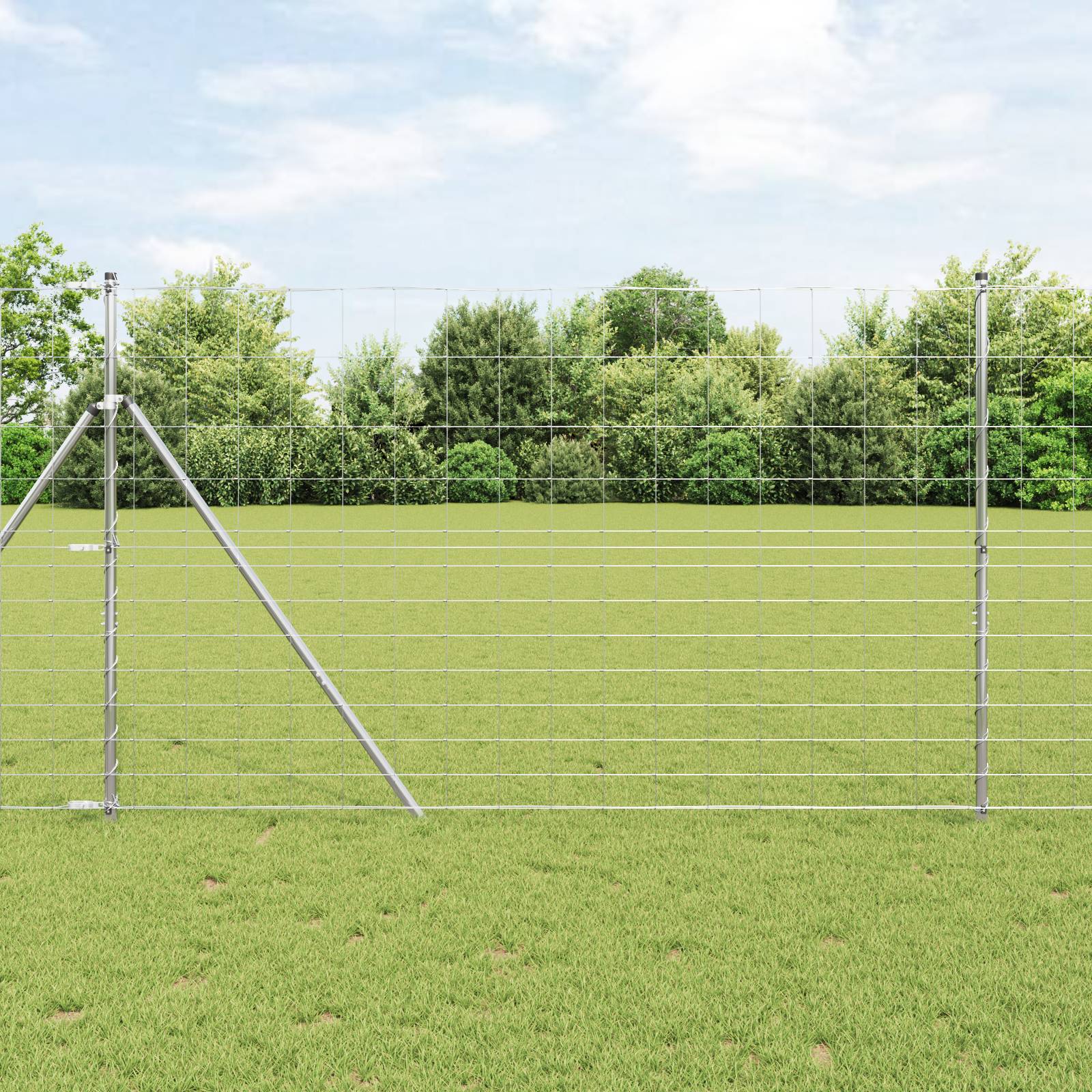vidaXL Feldzaun 1,5x25 m Verzinkter Stahl