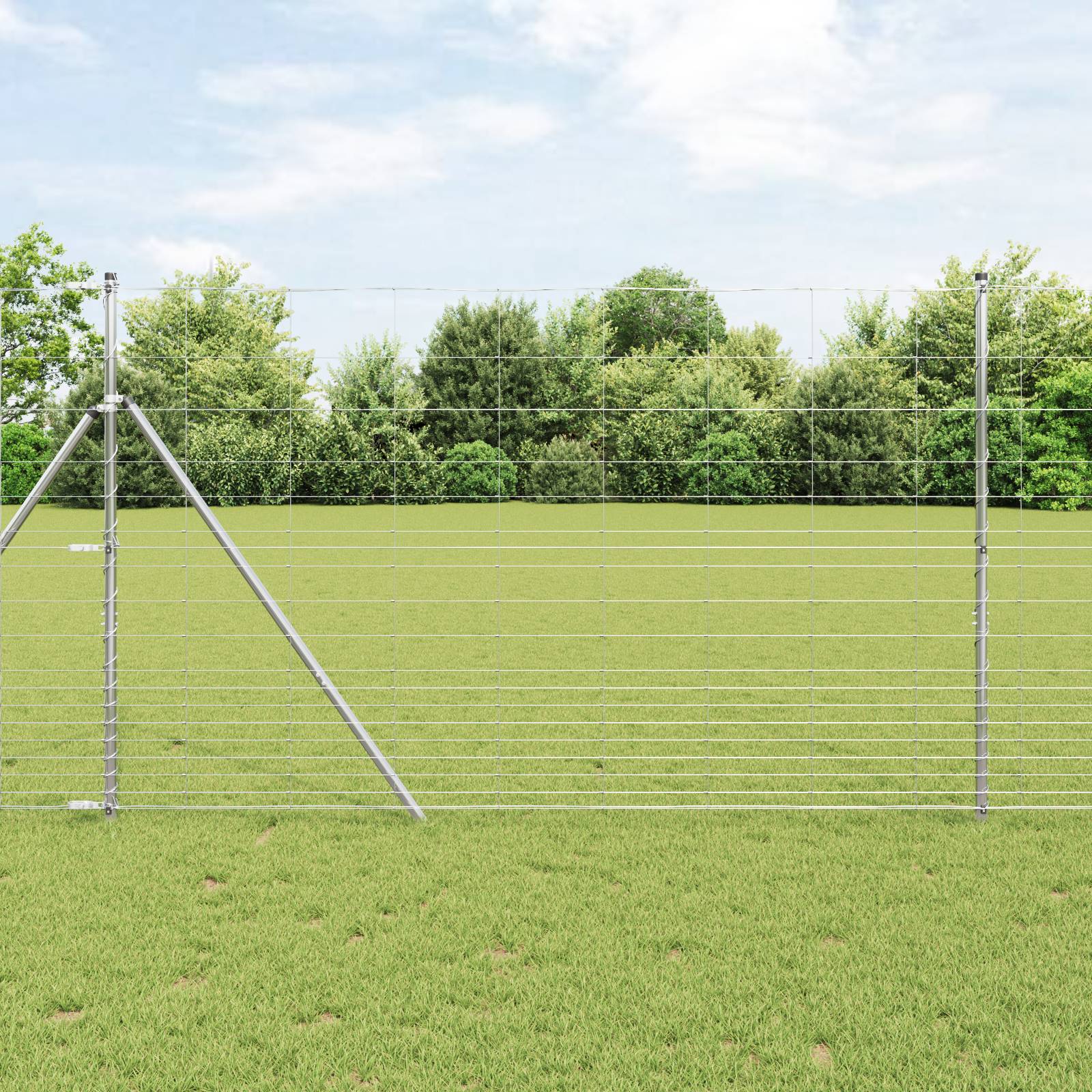 vidaXL Feldzaun 1,5x50 m Verzinkter Stahl