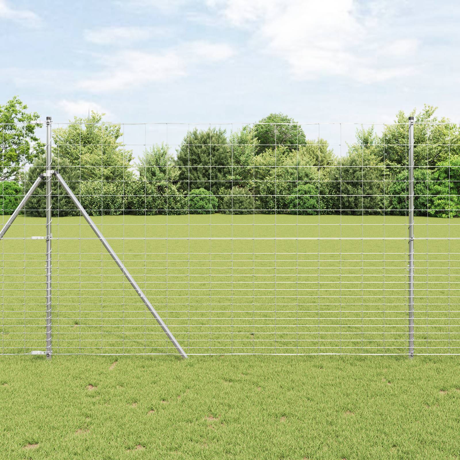 vidaXL Feldzaun 1.6x10 m Verzinkter Stahl