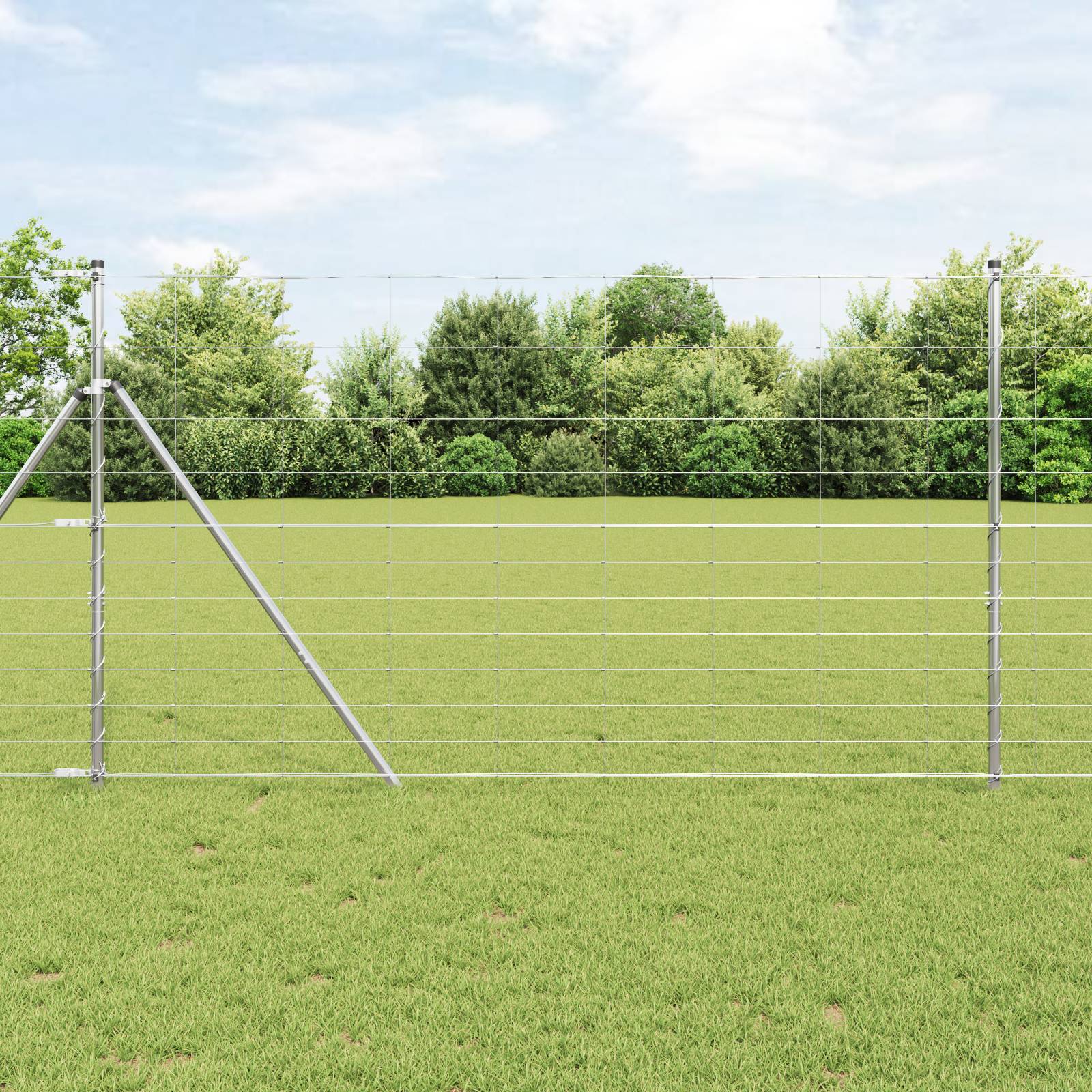 vidaXL Feldzaun 1,4x50 m Verzinkter Stahl