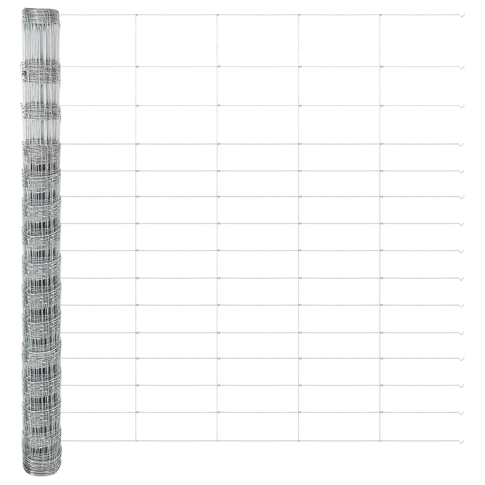 vidaXL Feldzaun 1,6 x 50 m Galvanisierter Stahl