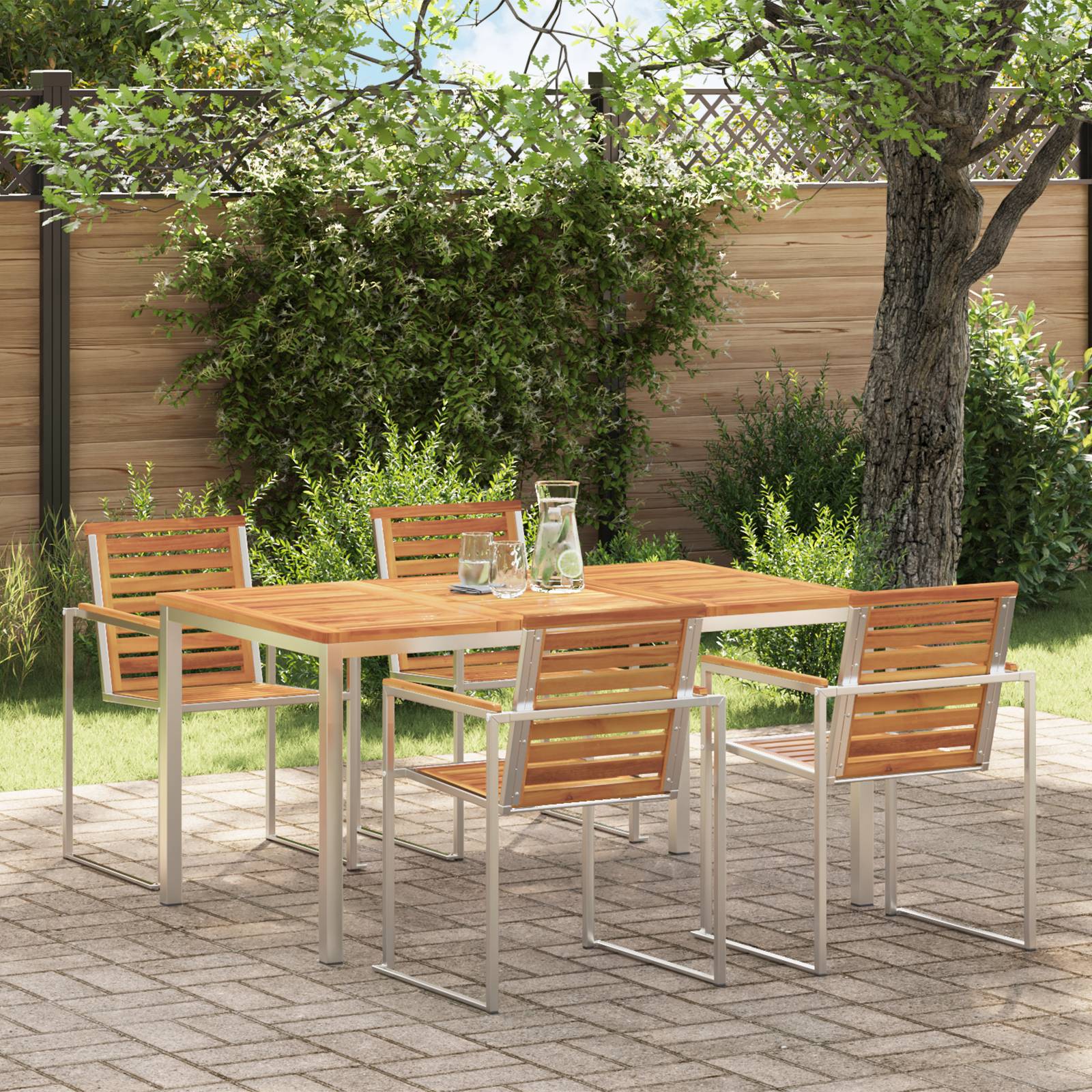 vidaXL Esstisch 150x90x75 cm Massivholz Akazie