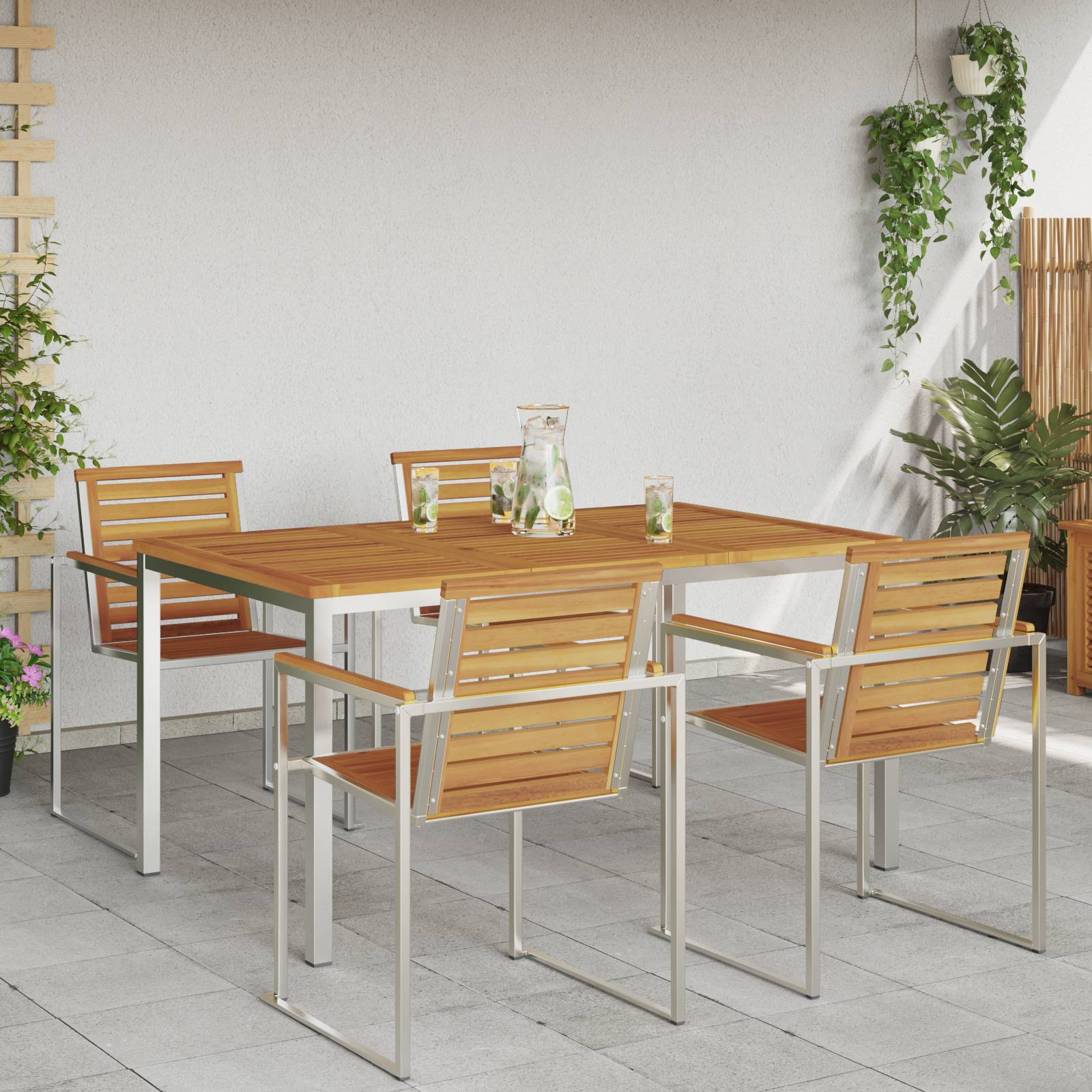 vidaXL Esstisch 150x90x75 cm Massivholz Akazie