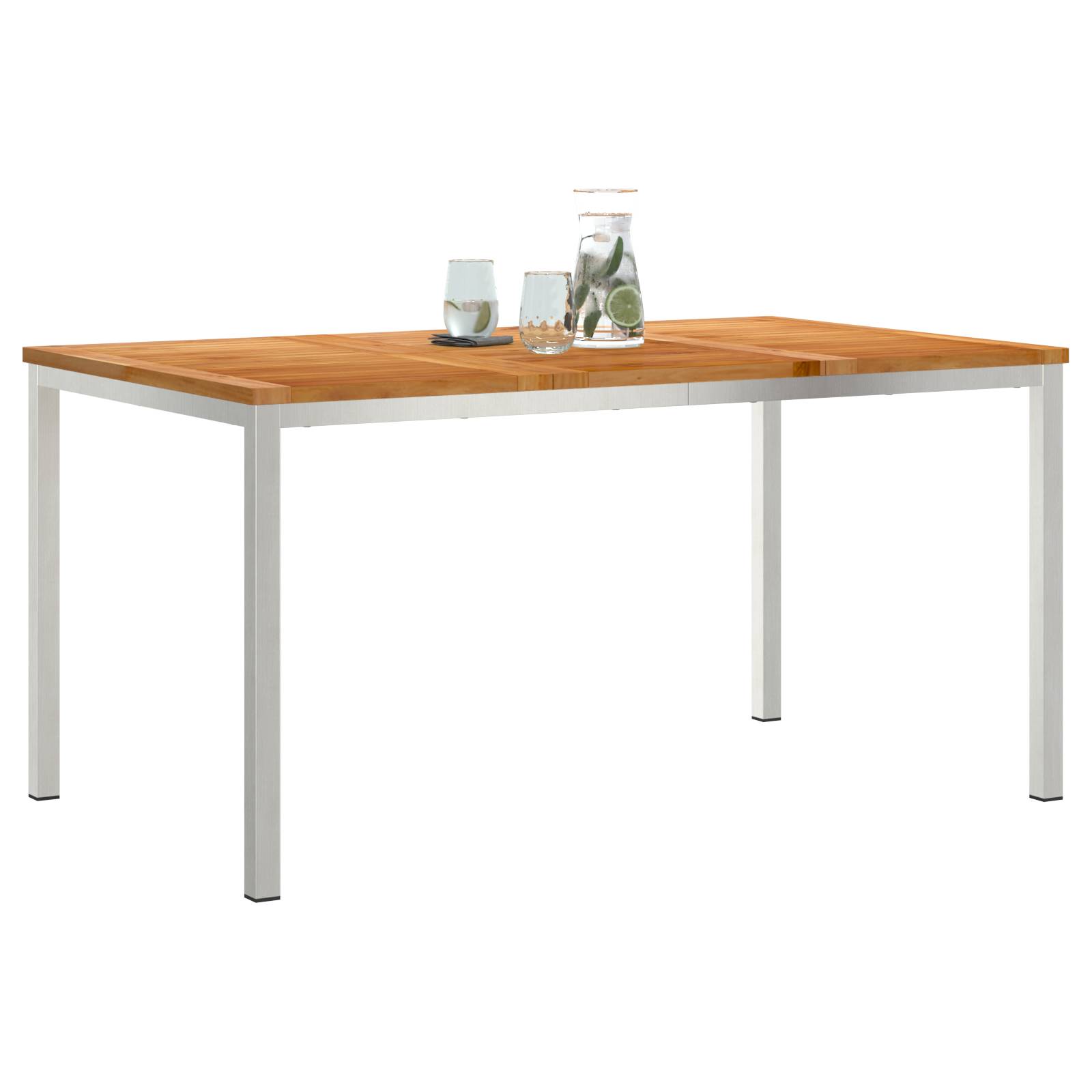 vidaXL Esstisch für draußen 150x90x75 cm Massivholz Teak