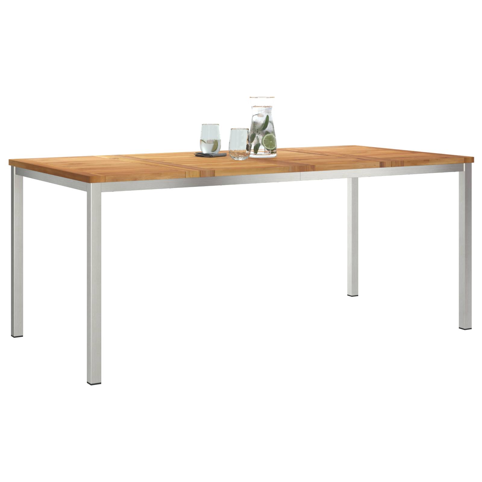 vidaXL Esstisch für draußen 180x90x75 cm Massivholz Teak