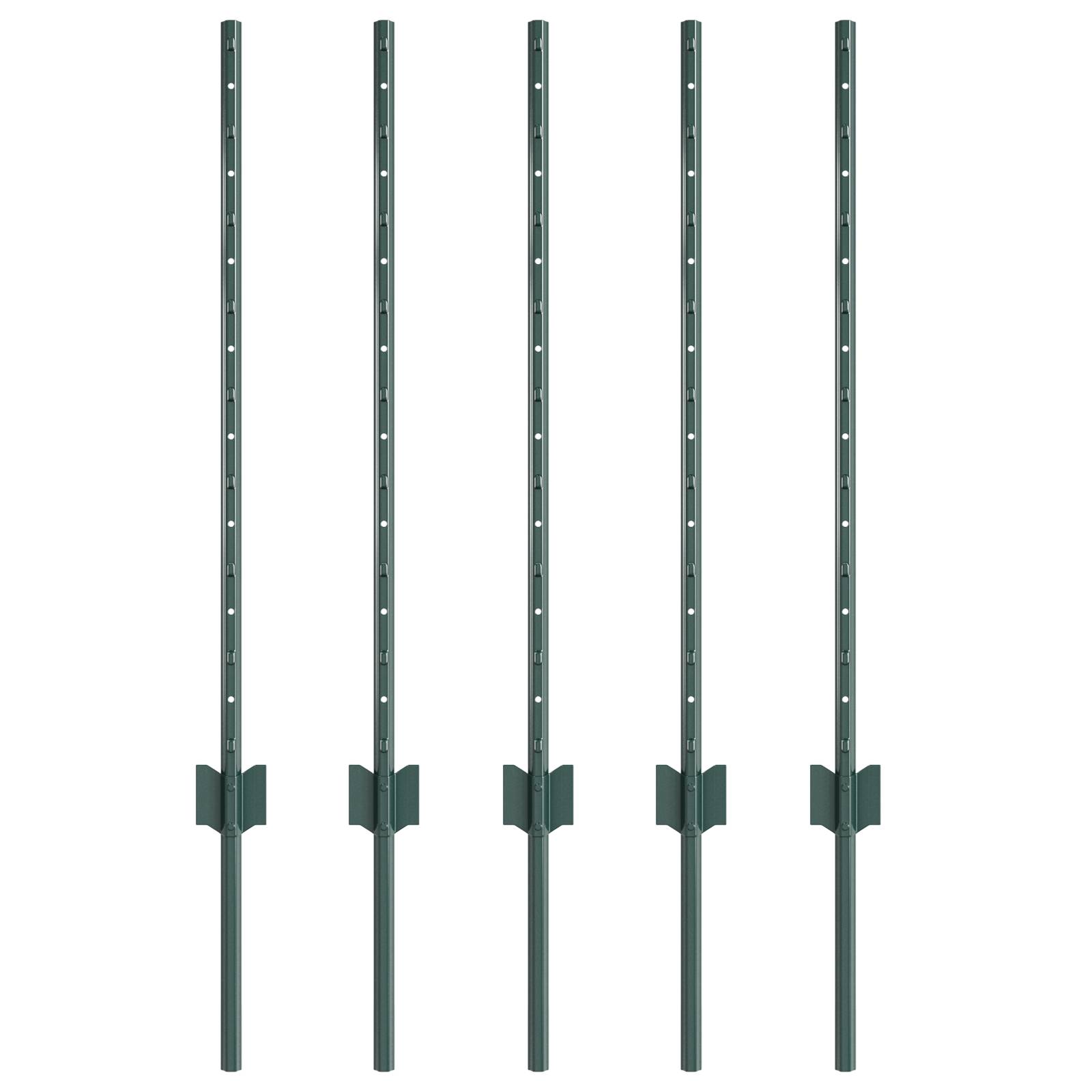 vidaXL Zaunpfosten 5 Stk U-Kanal Grün 80 cm Stahl