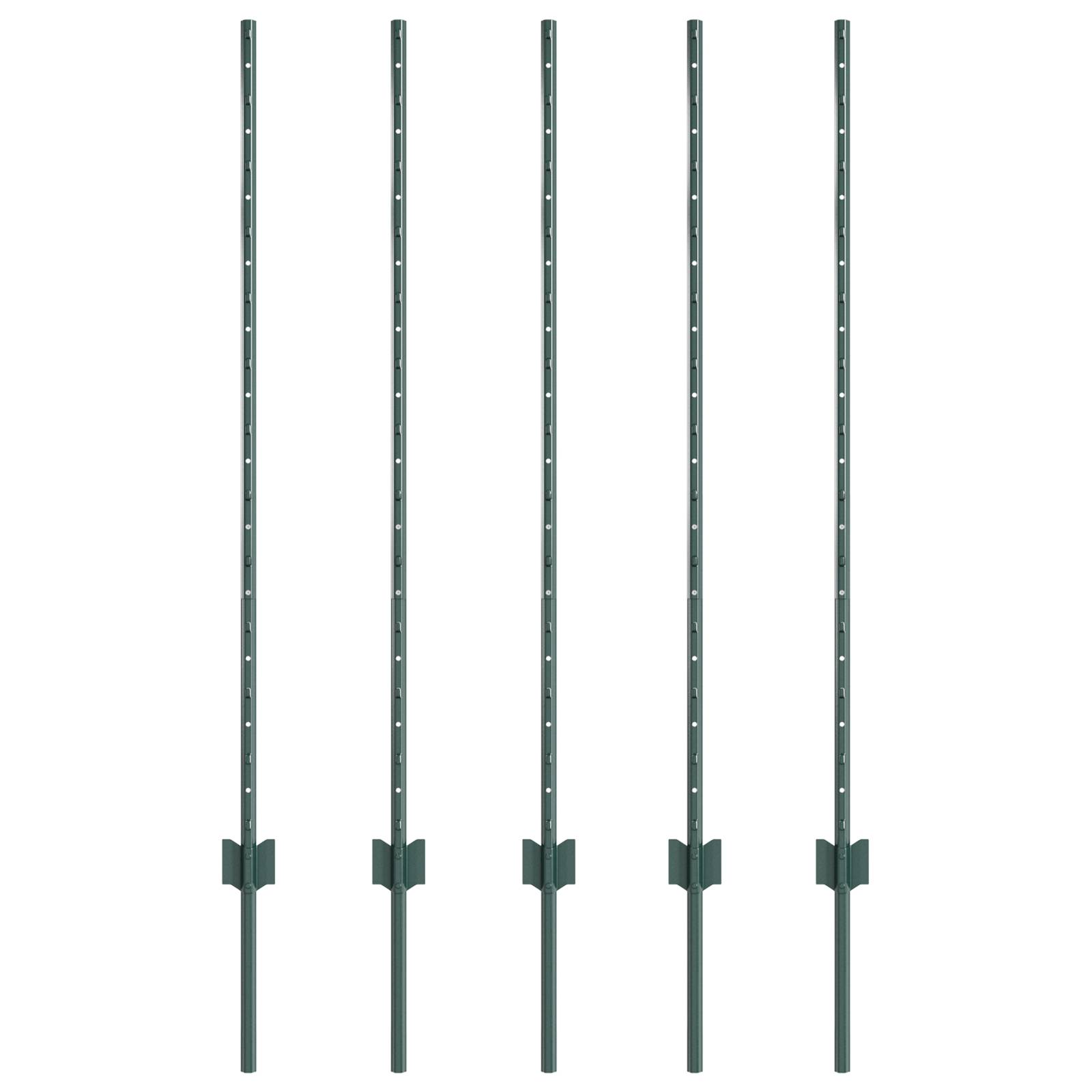 vidaXL Zaunpfosten 5 Stück U-Kanal Grün 120 cm Stahl