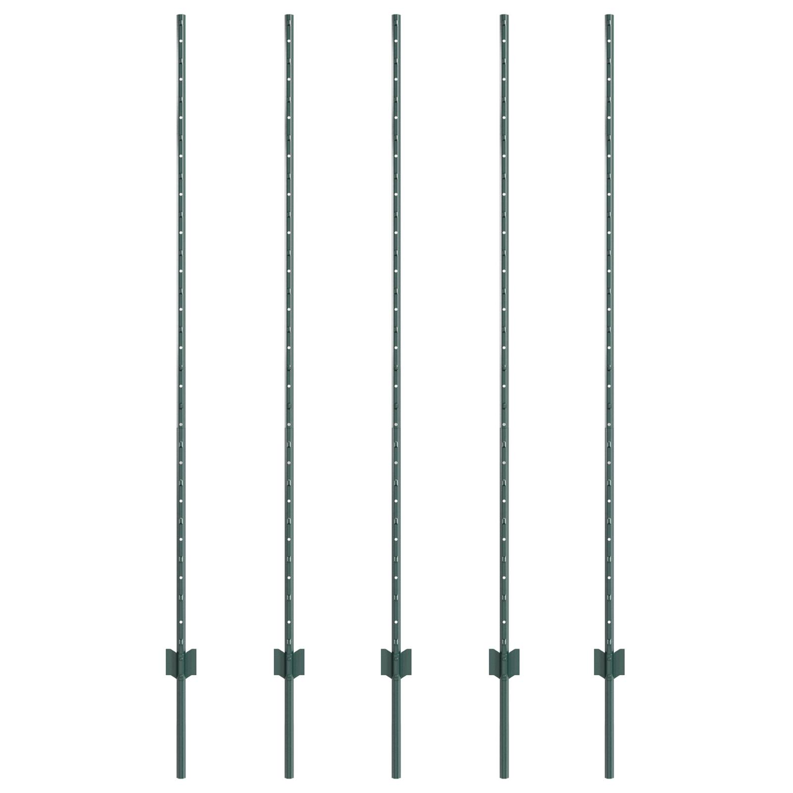 vidaXL Zaunpfosten 5 Stück U-Kanal Grün 150 cm Stahl