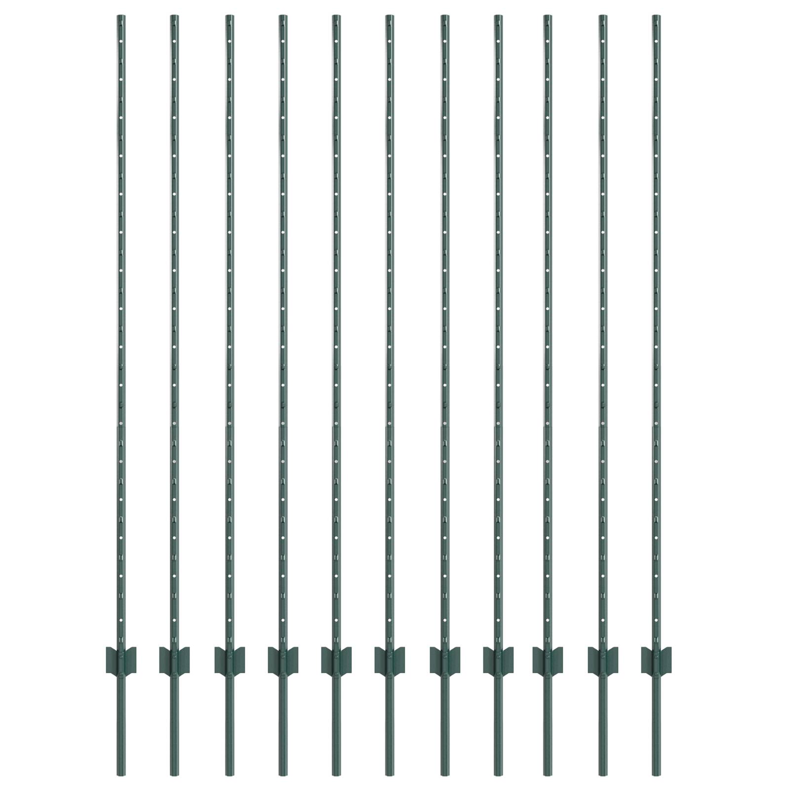 vidaXL Zaunpfosten 11-tlg U-Kanal Grün 160 cm Stahl